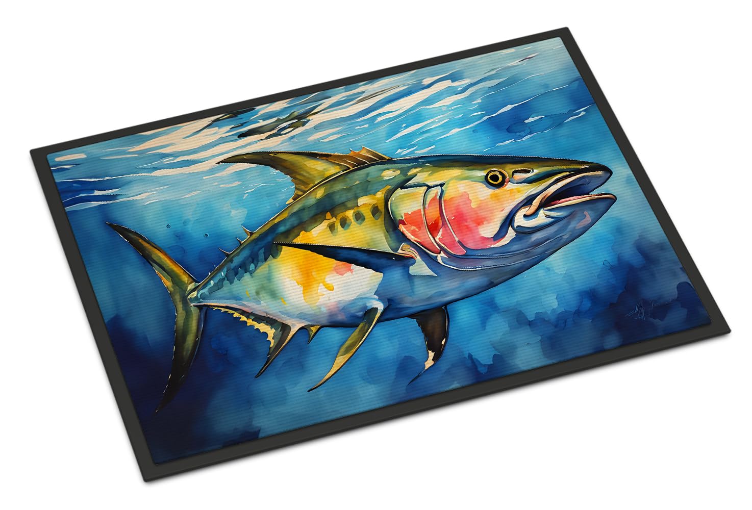 Carolines Treasures DAC2844JMAT Yellowfin Tuna Doormat Front Door Mat Indoor Outdoor Rugs for Entryway, Non Slip Washable Low Pile, 24H X 36W