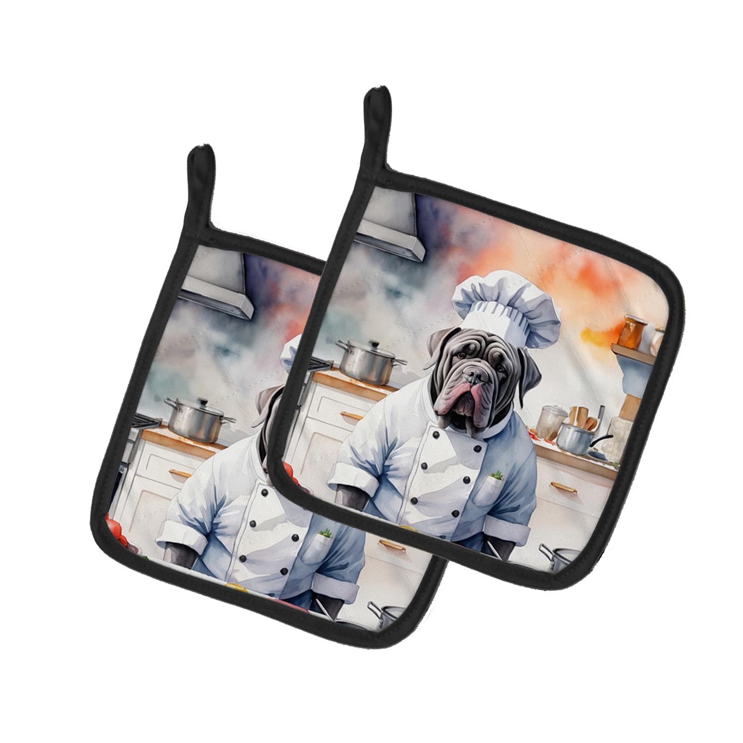 Neapolitan Mastiff The Chef Pair of Pot Holders