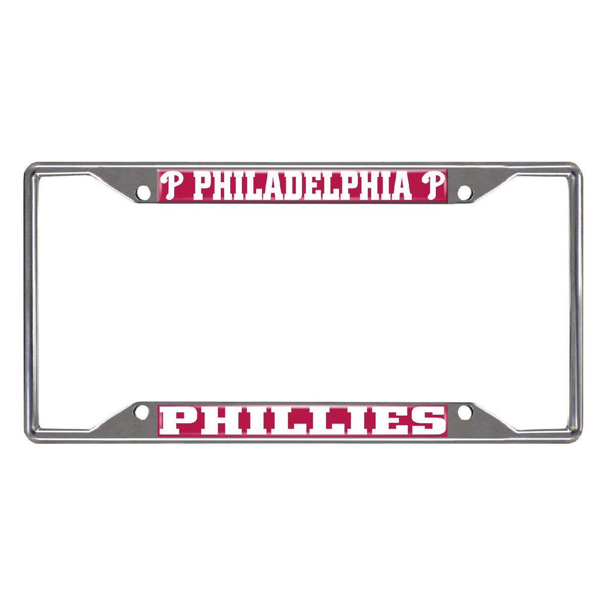 Fanmats 26675 Philadelphia Phillies Chrome Metal License Plate Frame, Team Colors, 6.25In X 12.25In