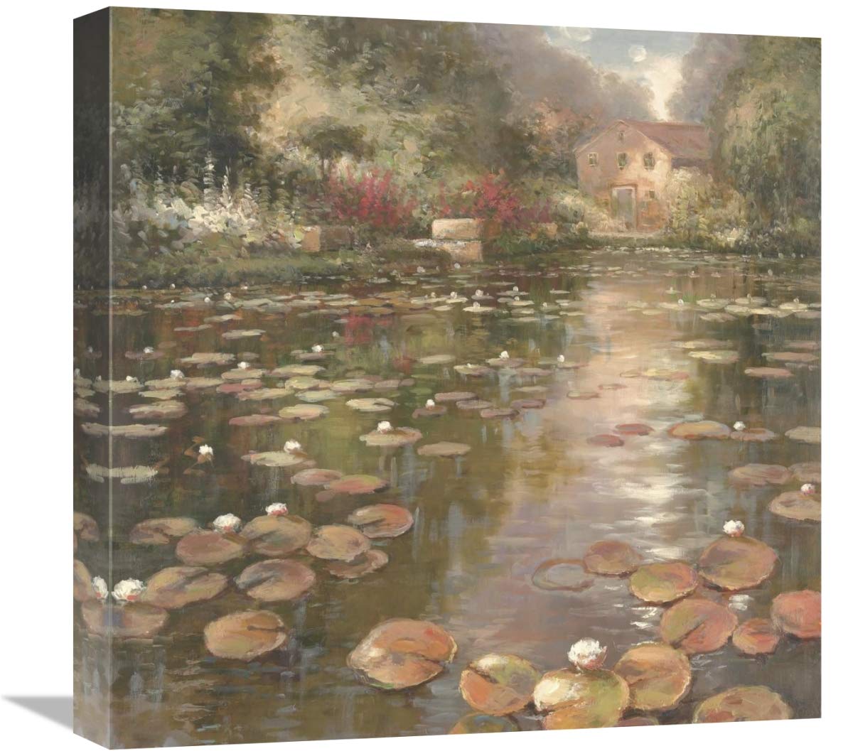 Lily Pond - Pastel Version-Canvas Art-18x18”