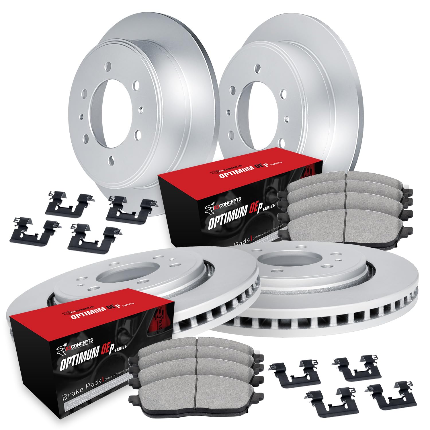 R1 Concepts Carbon Coated Disc Brake Rotor Set with Optimum Oe Pads and Hardware WDUH2-21035