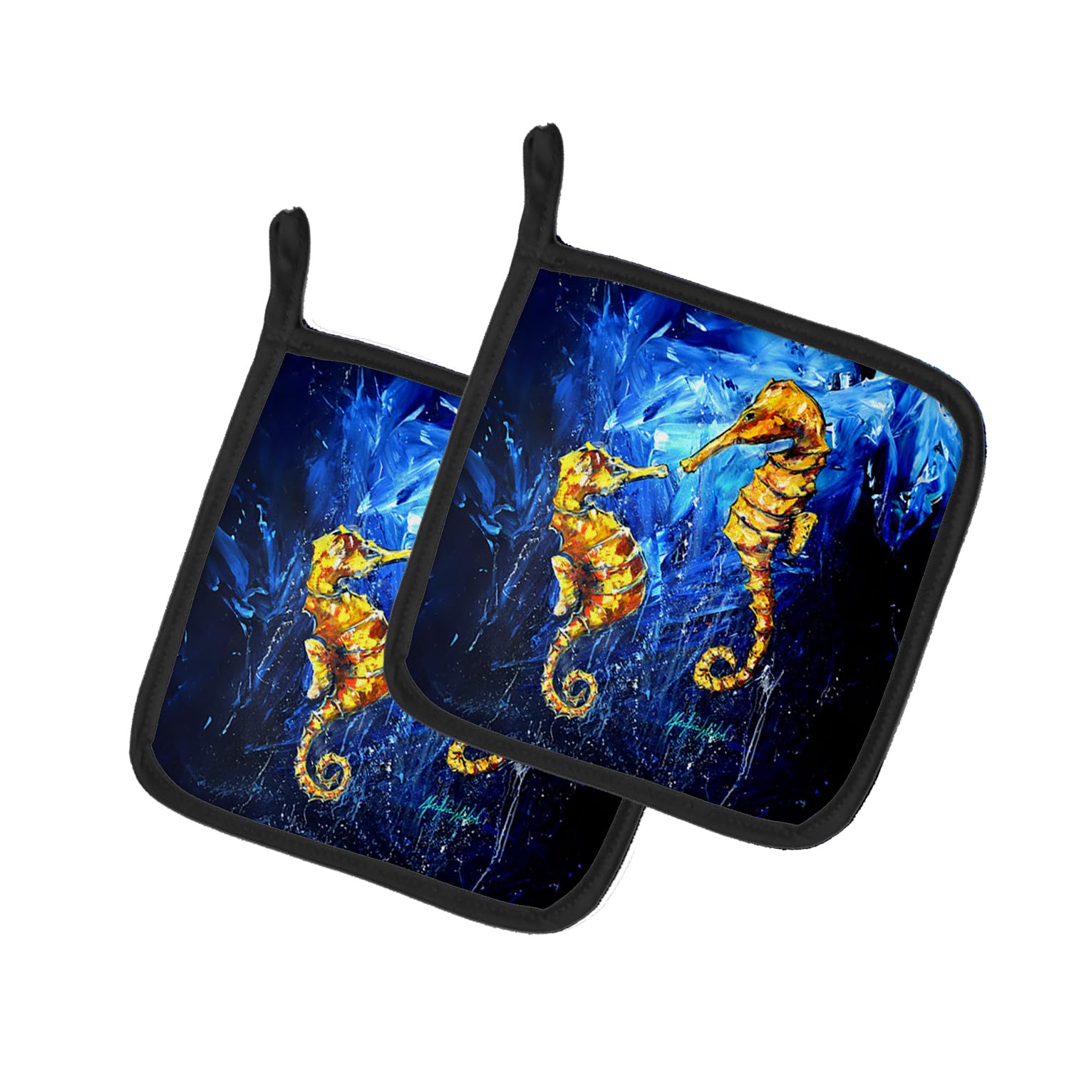 Seahorses Two To Tango Pair of Pot Holders