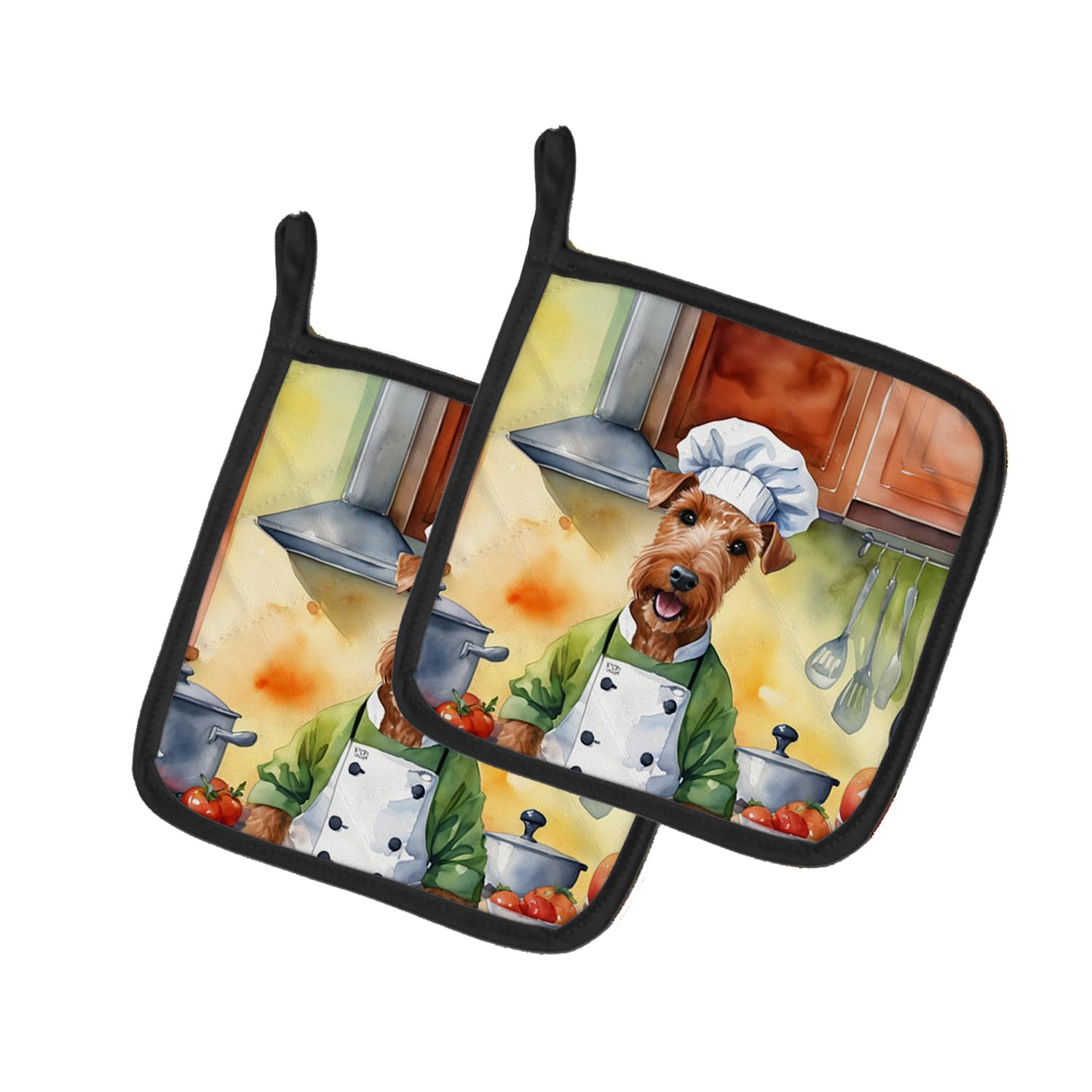 Irish Terrier The Chef Pair of Pot Holders