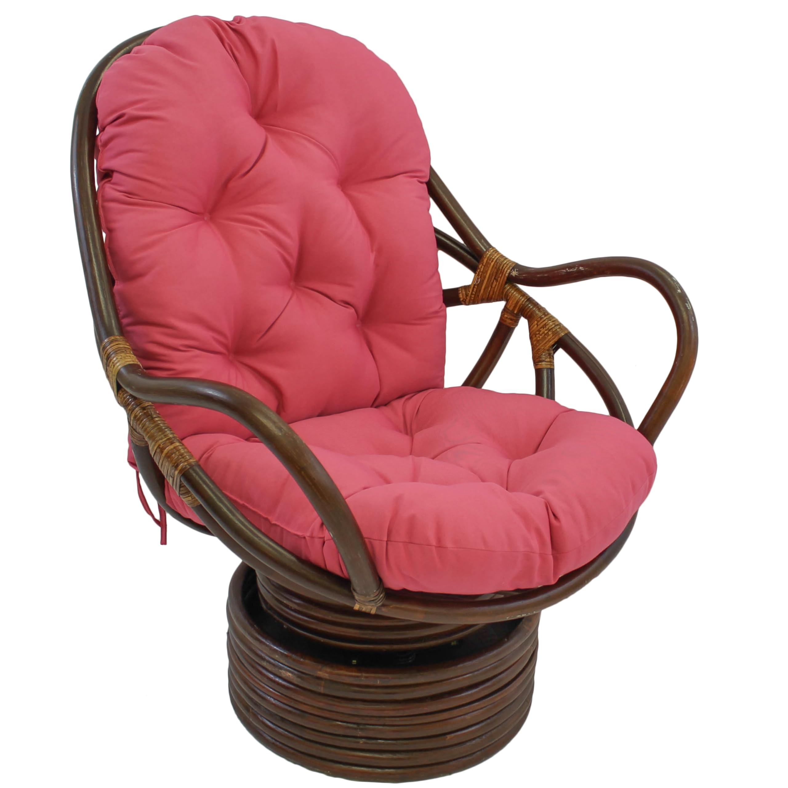 48-inch by 24-inch Solid Twill Swivel Rocker Cushion - Bery Berry