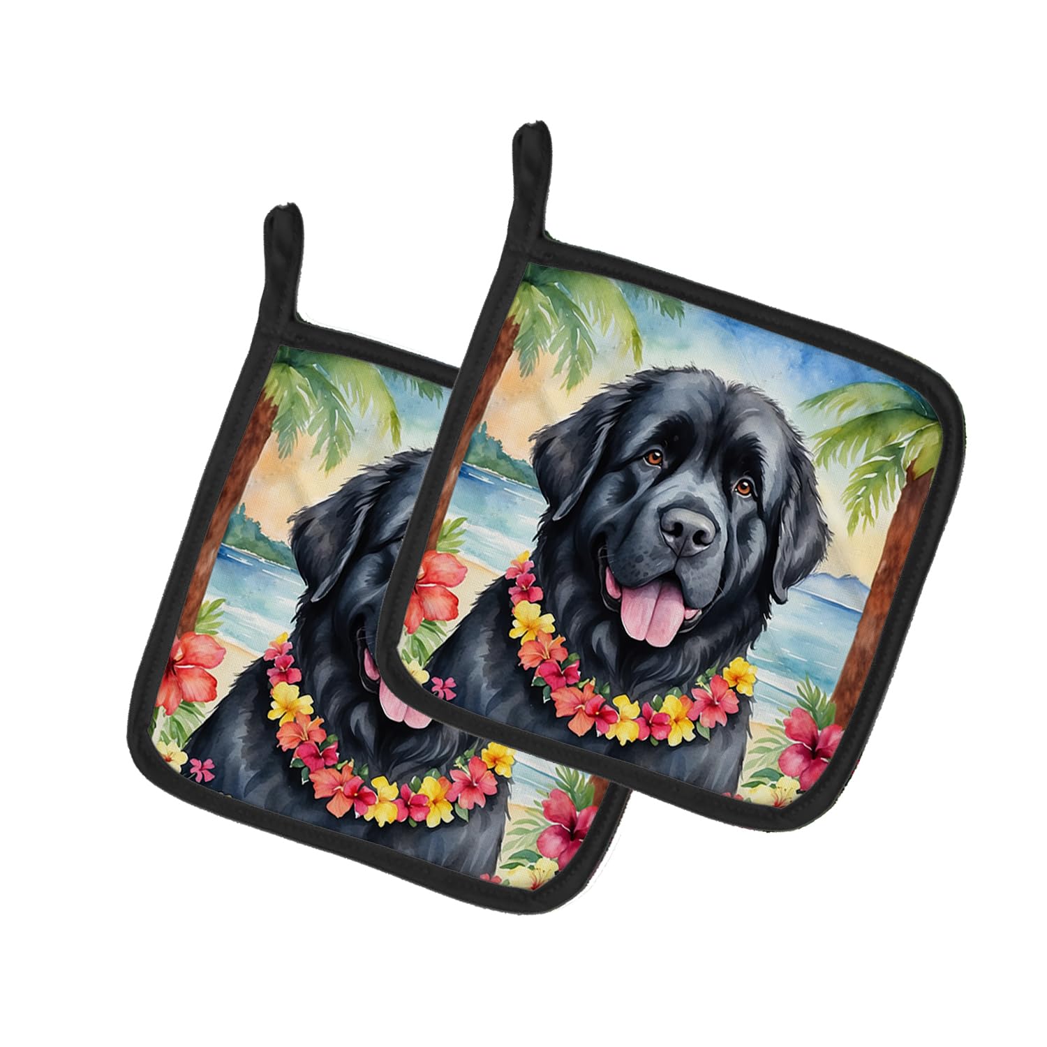 Newfoundland Luau Pair of Pot Holders