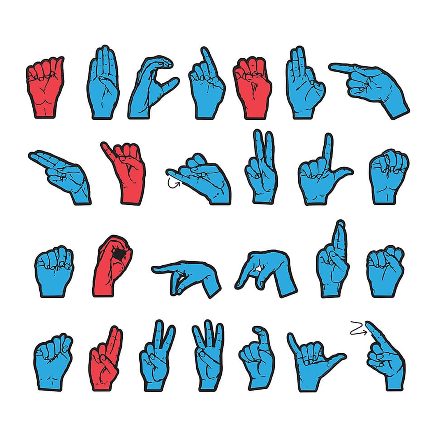 WonderFoam Magnetic Sign Language Alphabet, Set of 26 Letters