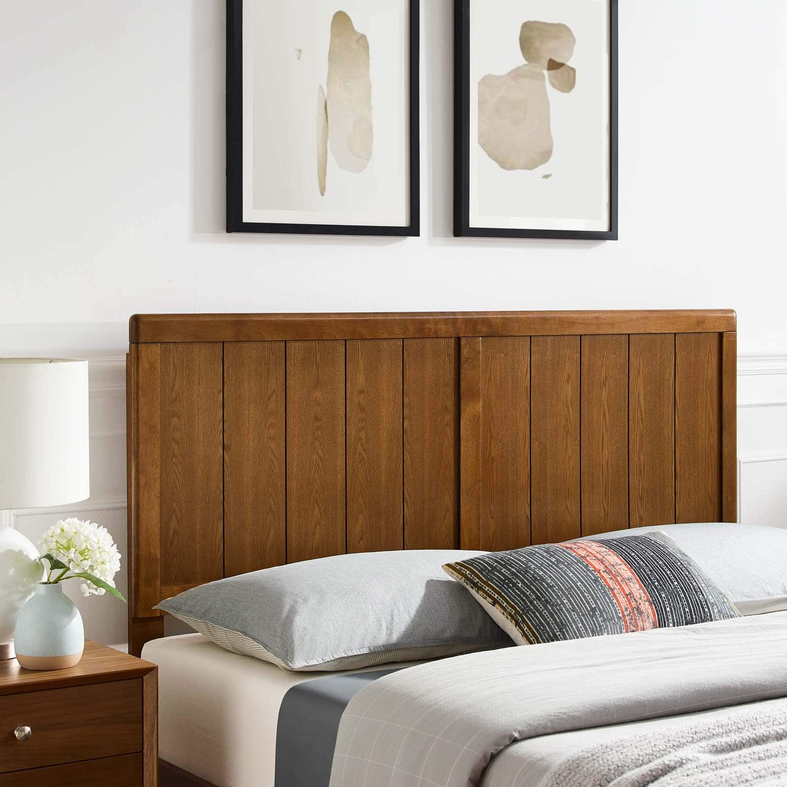 Robbie Queen Wood Headboard - Walnut