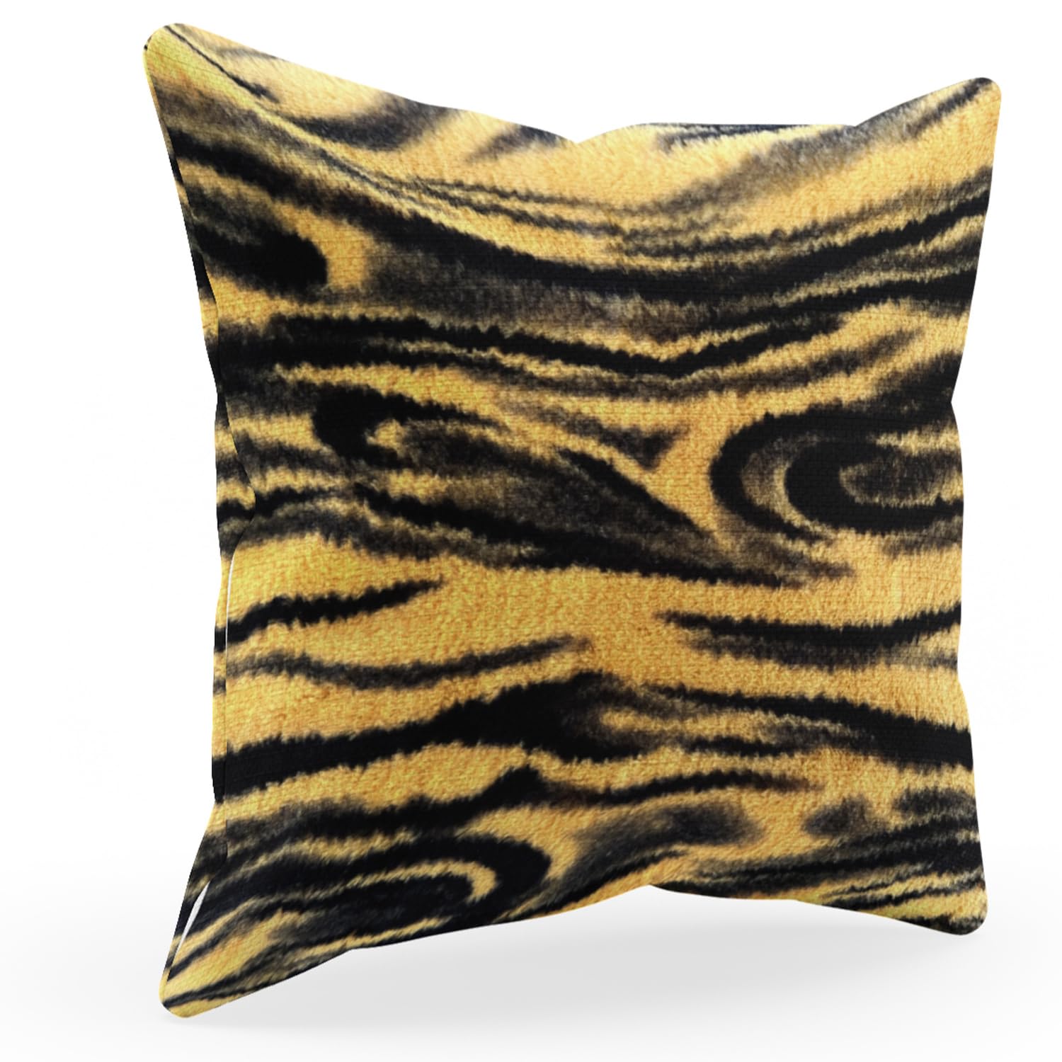 Plutus Yellow Galaxy Animal Faux Fur Luxury Throw Pillow - Double sided  24 x 24”