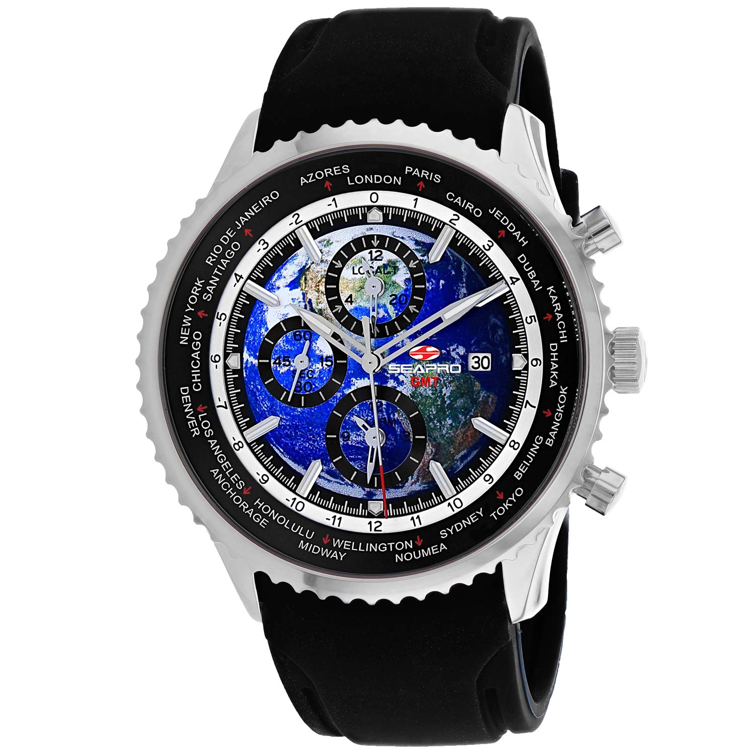 Seapro Mens Meridian World Timer GMT
