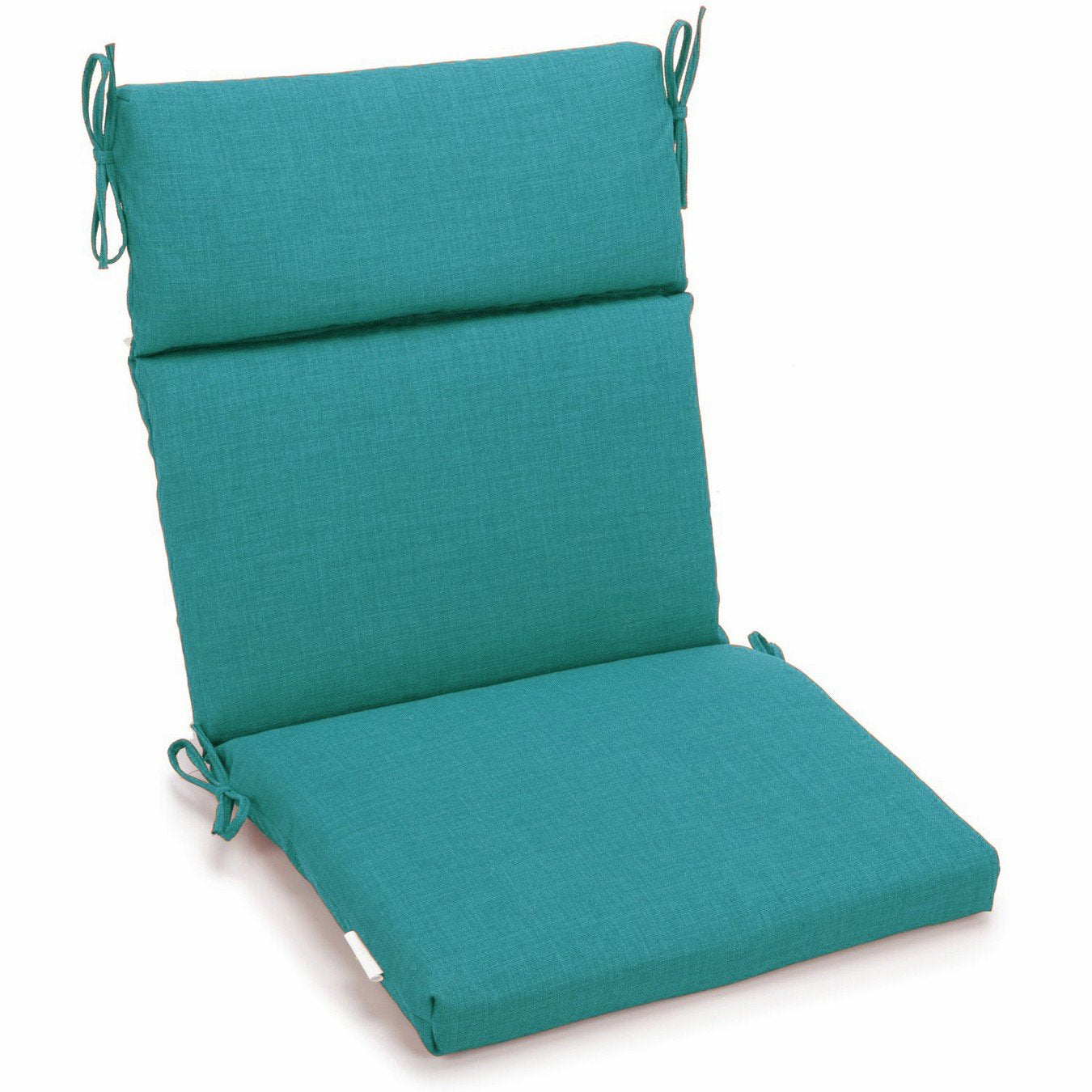 20-inch by 42-inch Spun Polyester Outdoor Squared Seat/Back Chair Cushion - Aqua Blue