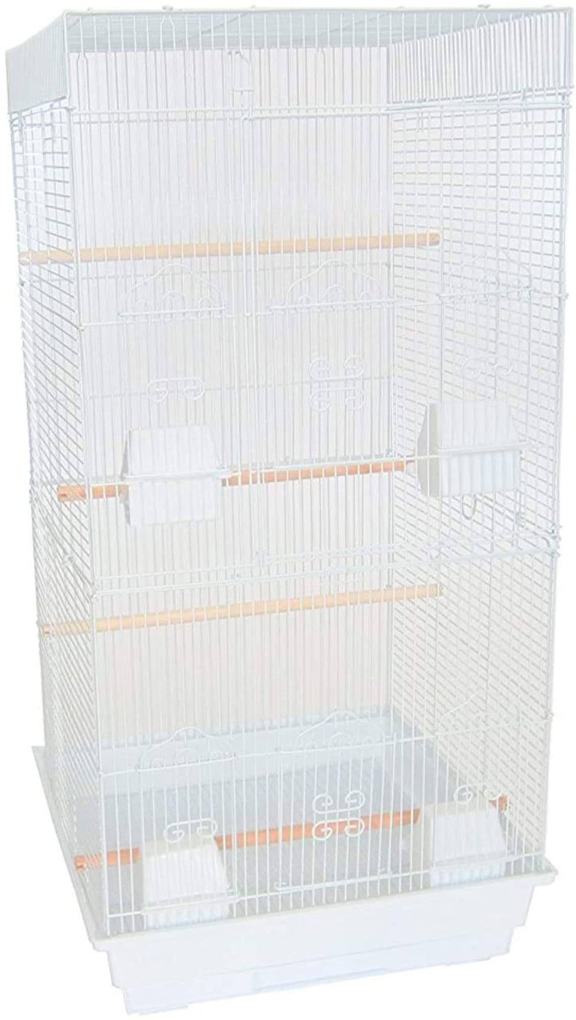 6924 3/8 Bar Spacing Tall SquareTop Small Bird Cage - 18″x18″ In Black