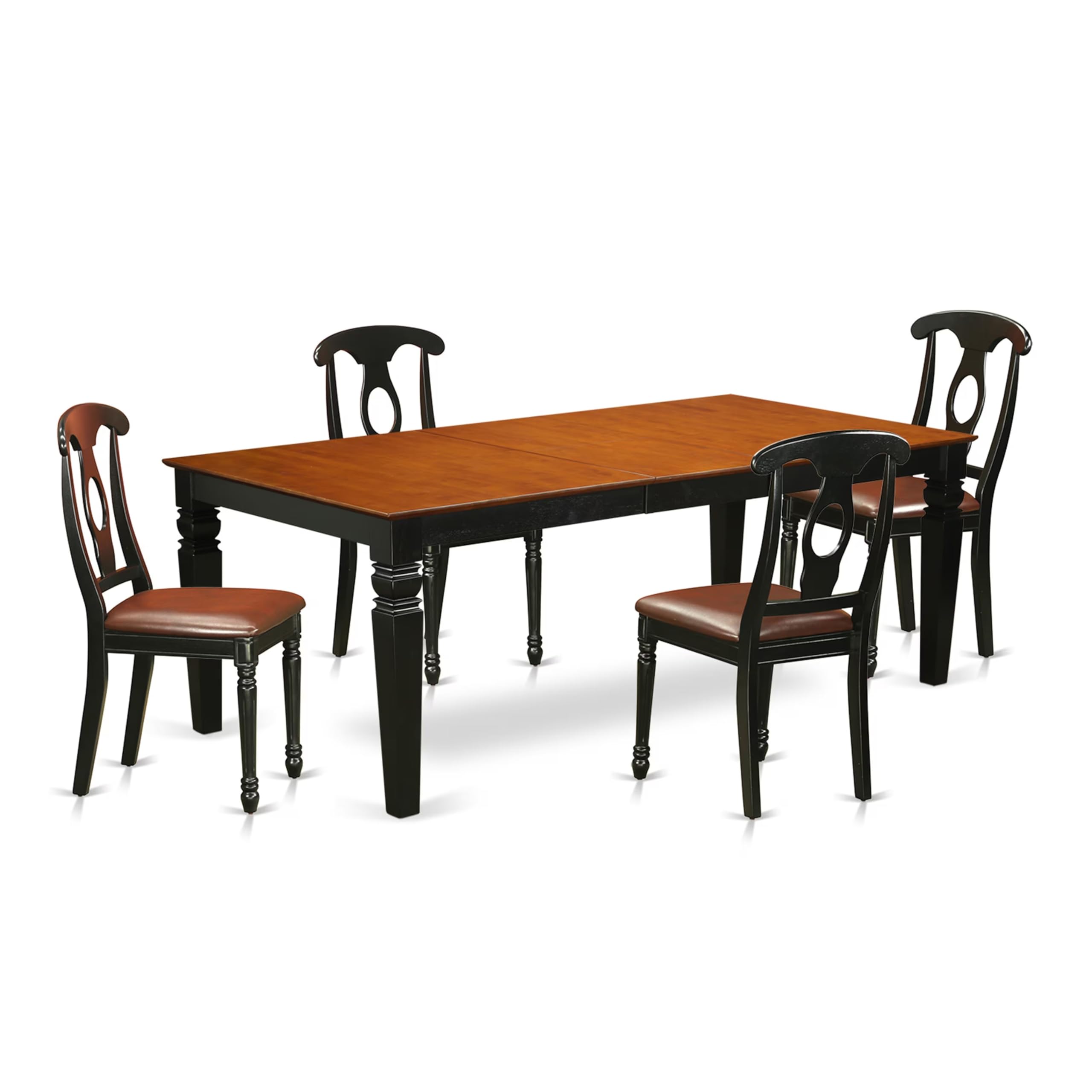 5  Pc  Kitchen  Table  set  with  a  Dining  Table  and  4  Kitchen  Chairs  in  Black  and  Cherry