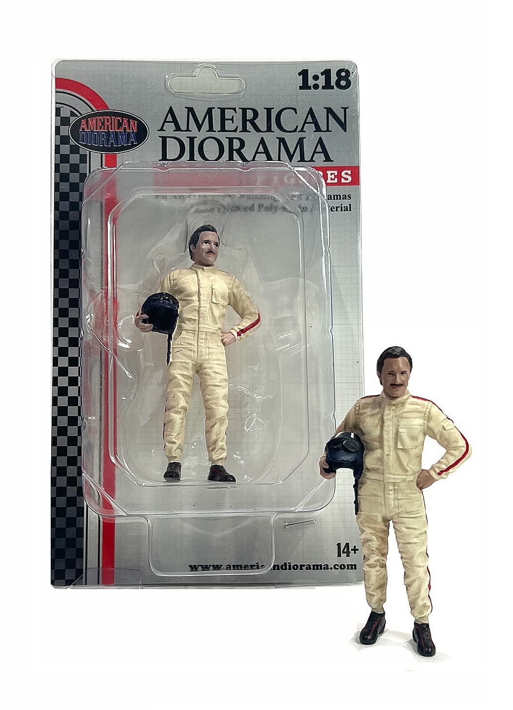 American Diorama Racing Legend 1960S Theme (Figure B) For 1/18 Scale Model Car Display Ad-76350