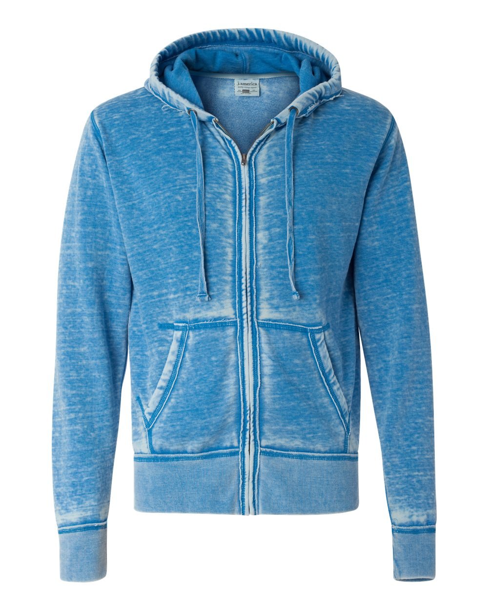 J. America Vintage Zen Fleece Full-Zip Hooded Sweatshirt - Royal, S