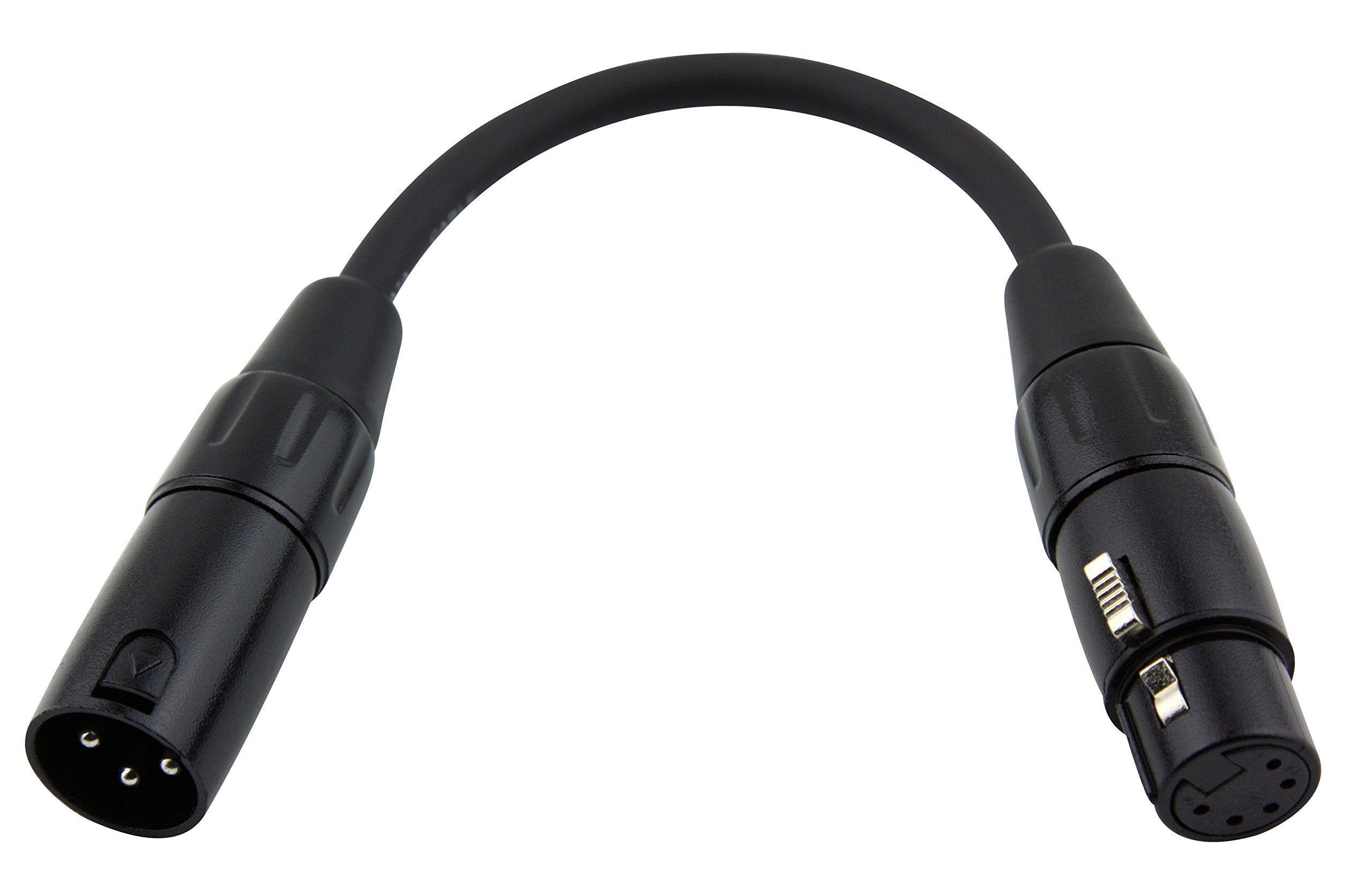 Pig Hog 6-in DMX Intelligent Lighting Control adapter, 5 pin (Female) to 3 pin (Male) XLR