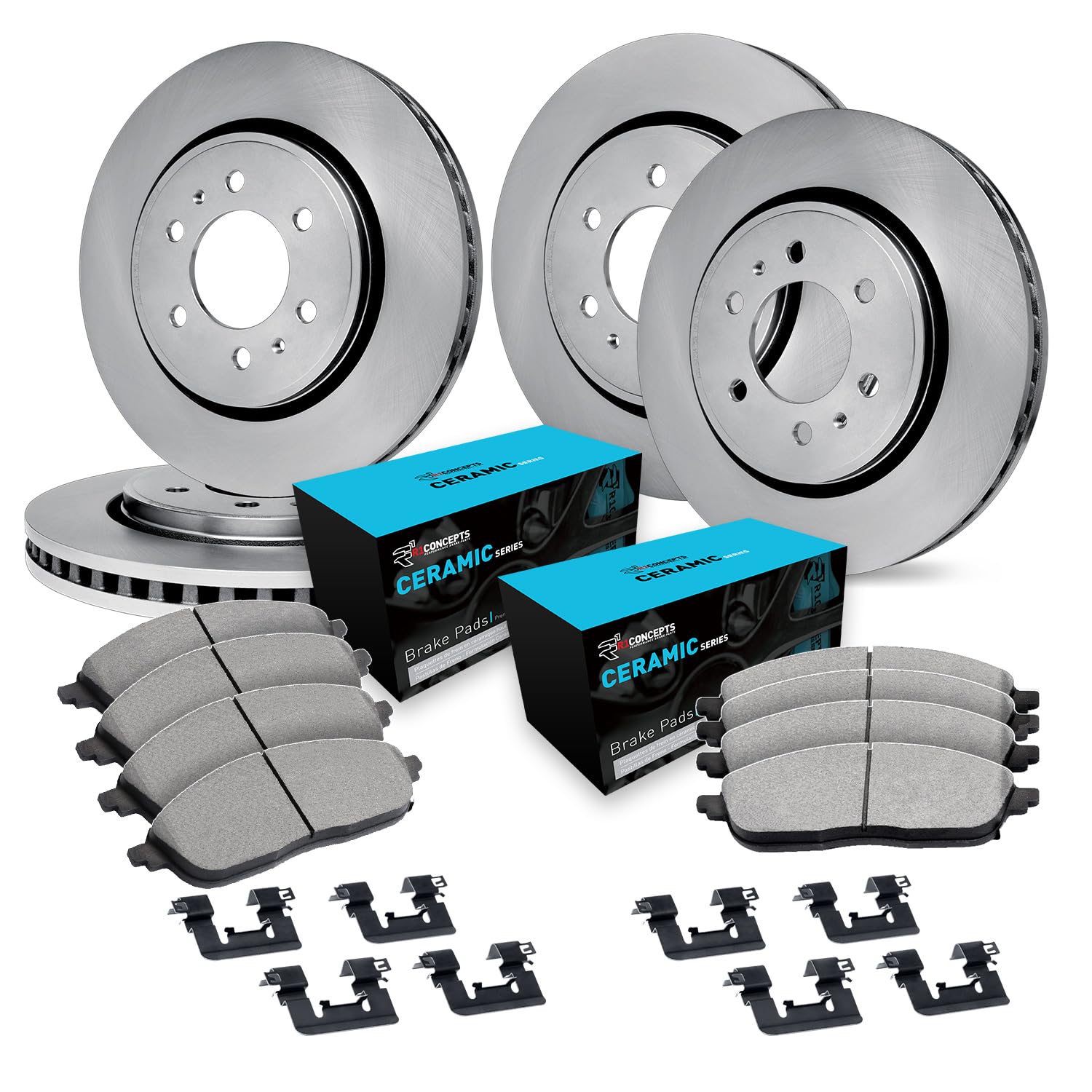 R1 Concepts Disc Brake Rotor Set with Ceramic Pads and Hardware WFWH2-48032