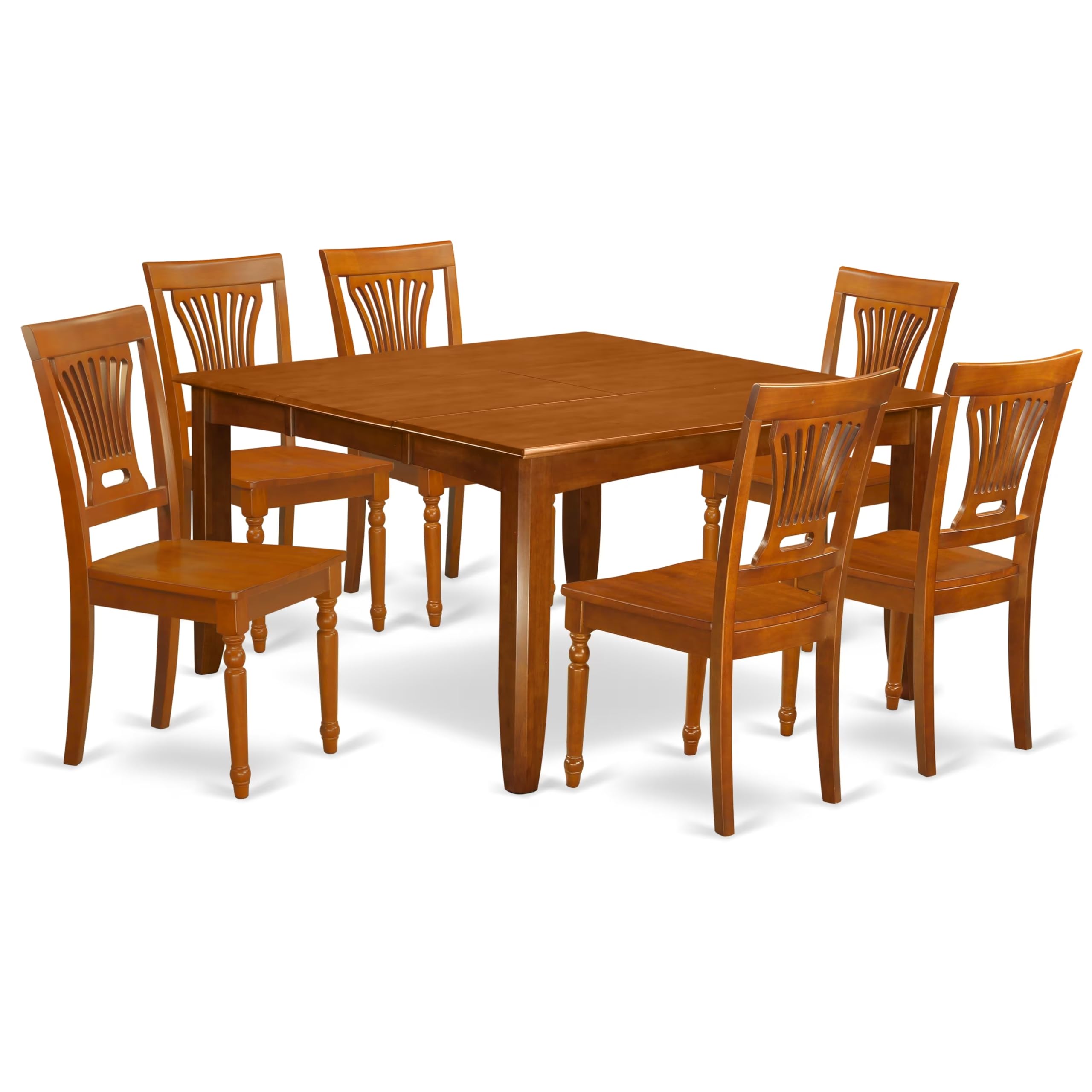 7  Pc  Dining  room  set  for  6-Square  Dining  Table  with  Leaf  and  with  6  Dining  Chairs