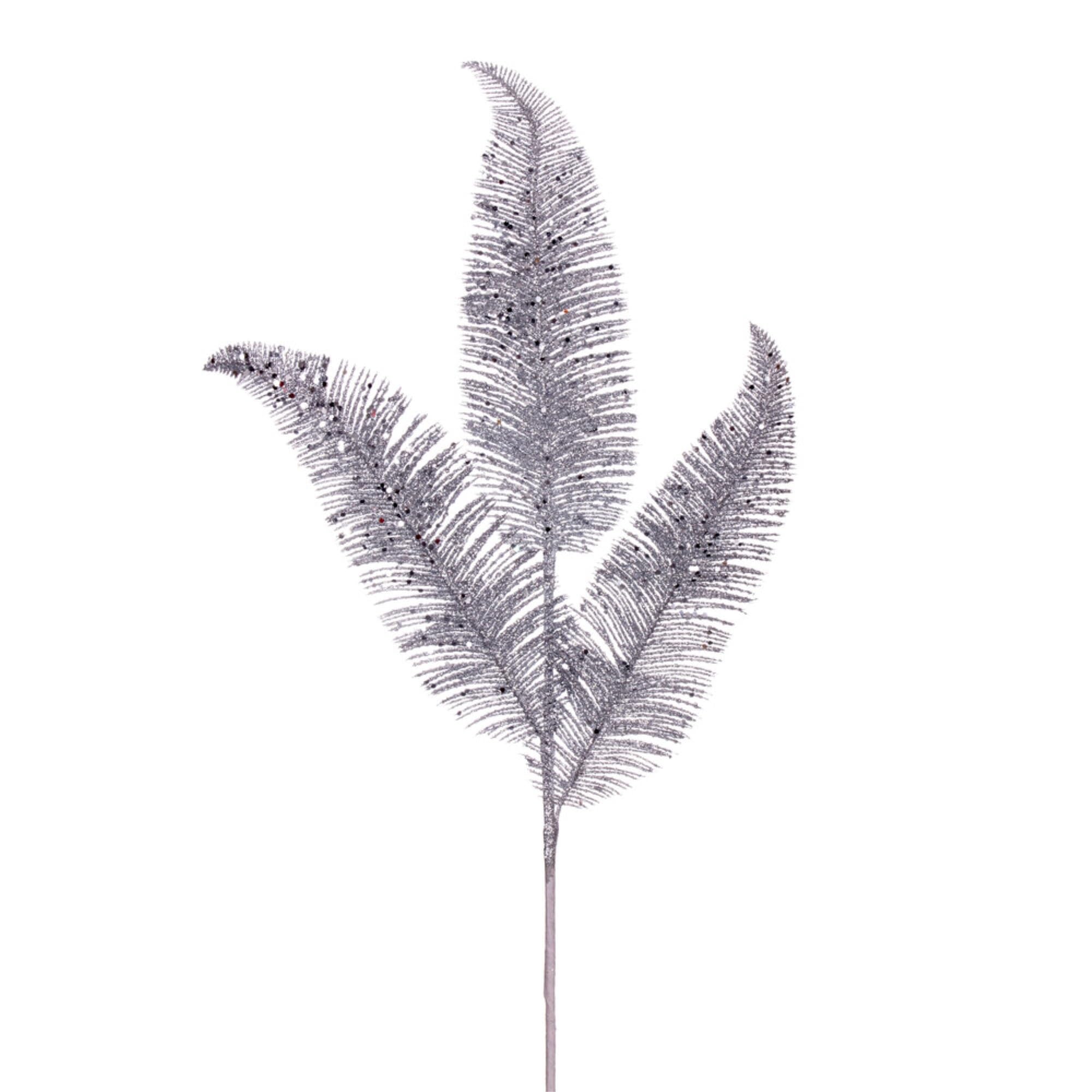 Casafoyer Silvere Feather Fern Glitter Spray - 24.5” Pack of 2