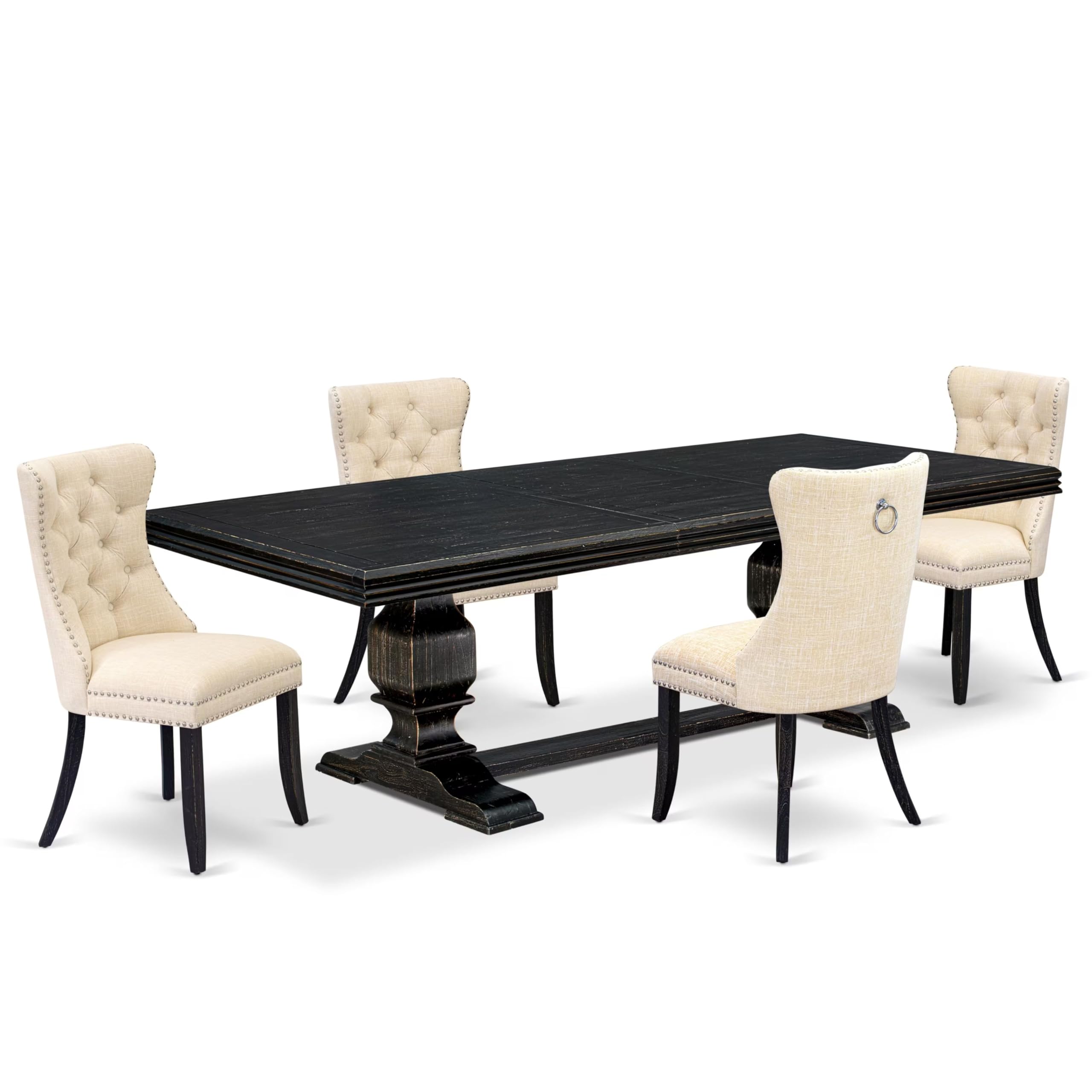 5 piece dining room set of a kitchen dining table and 4 kitchen chairs