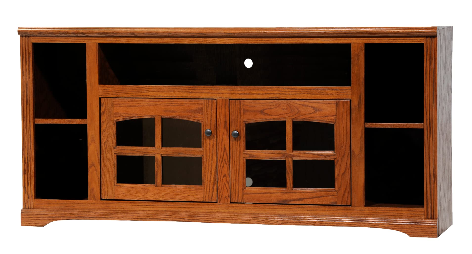 Oak 66 TV Stand with Bookcase Sides in Medium