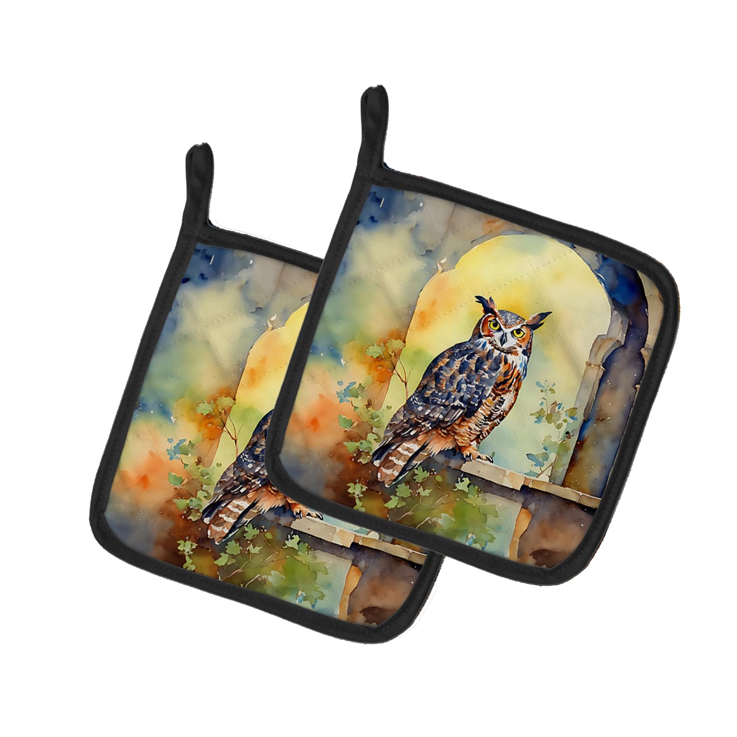 Great Horned Owl Pair of Pot Holders