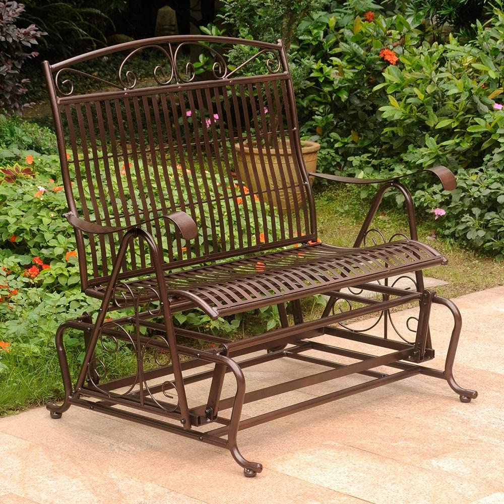 Mandalay Iron Glider Bench - Hammered Bronze