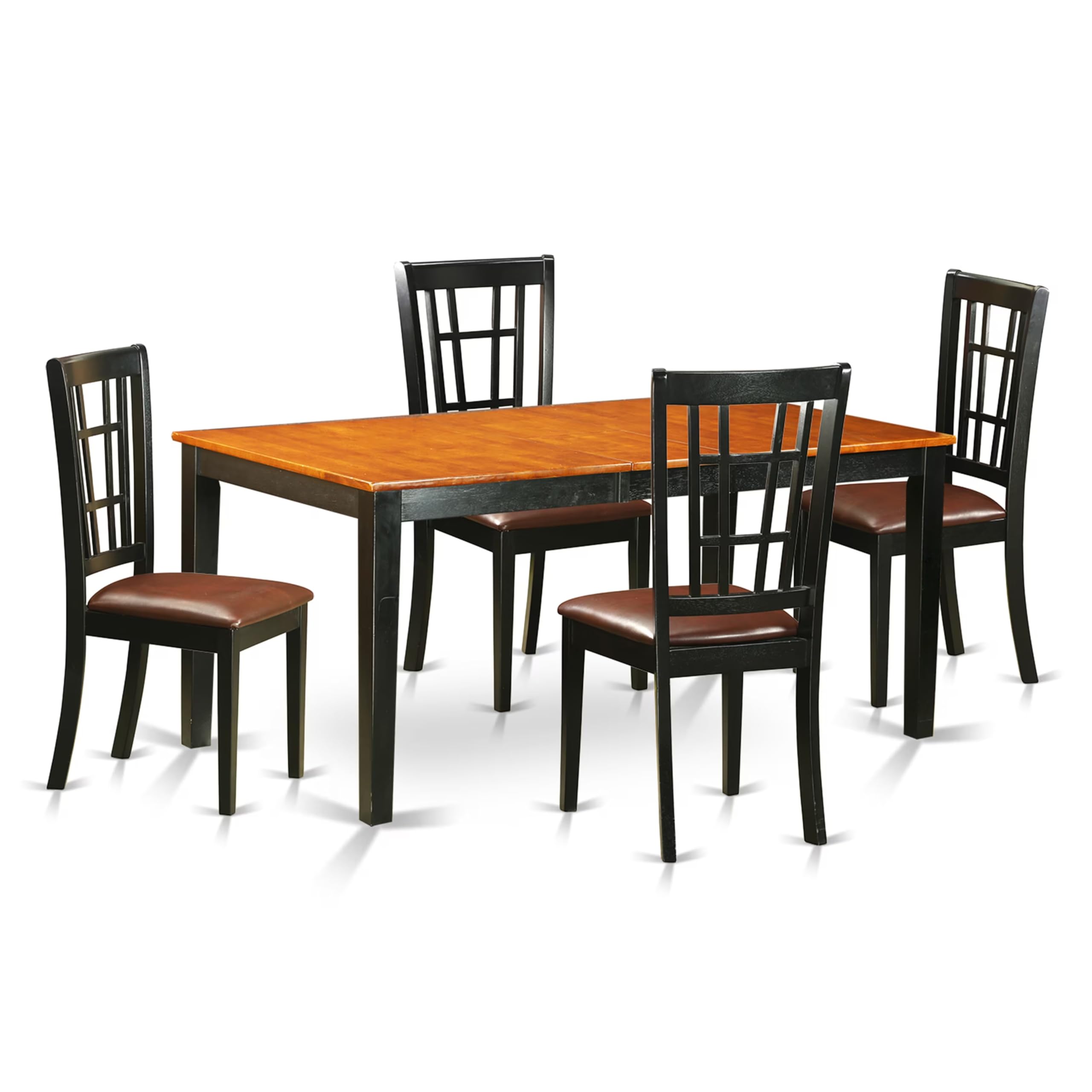 5  Pc  Dining  room  set  for  4-Table  with  Leaf  and  4  Kitchen  Dining  Chairs