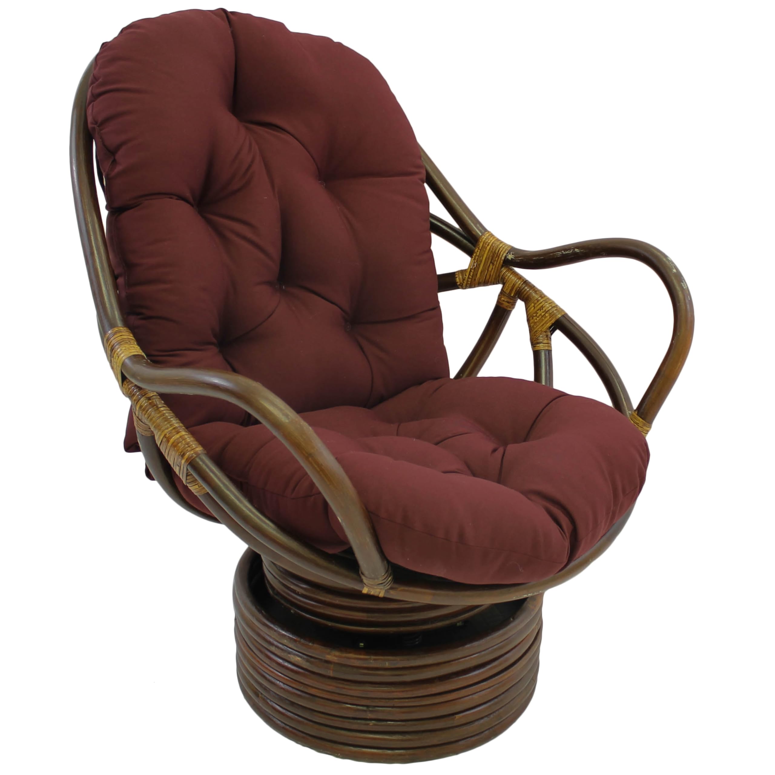 48-inch by 24-inch Solid Twill Swivel Rocker Cushion - Burgundy