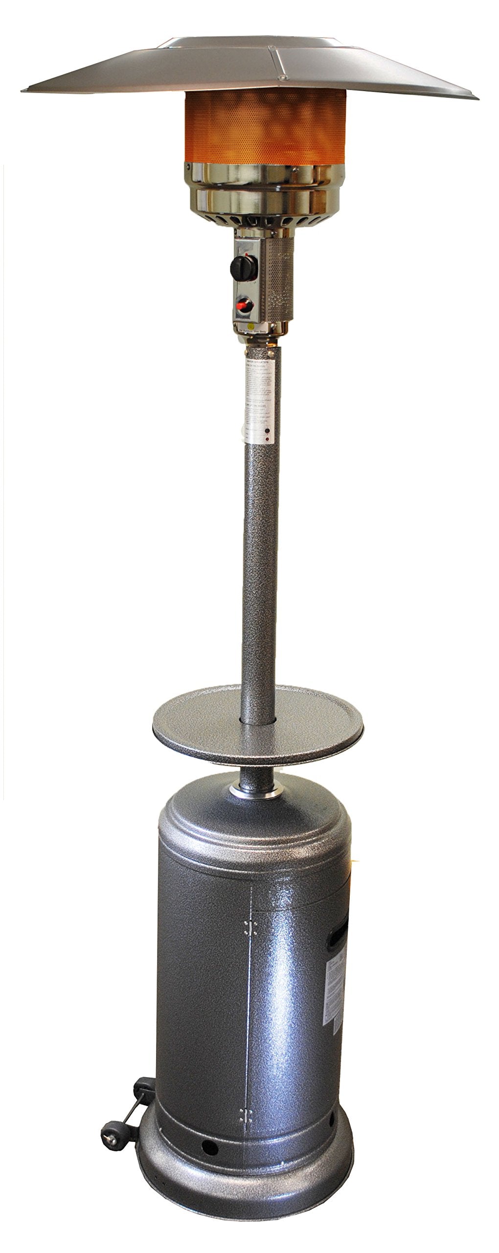 Umbrella Patio Heater with Silver Hammered Finish