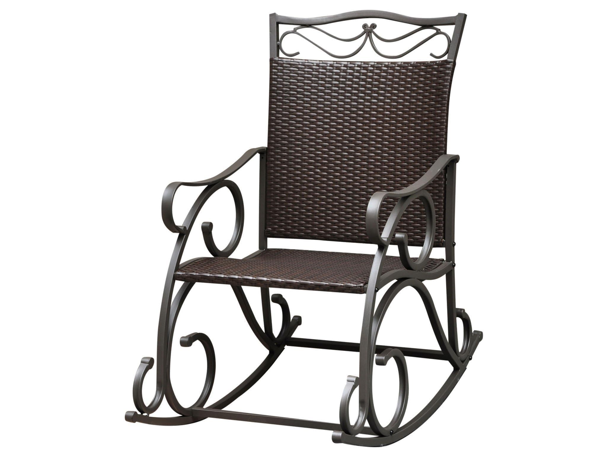 Valencia Resin Wicker/ Steel Rocking Chair - Chocolate