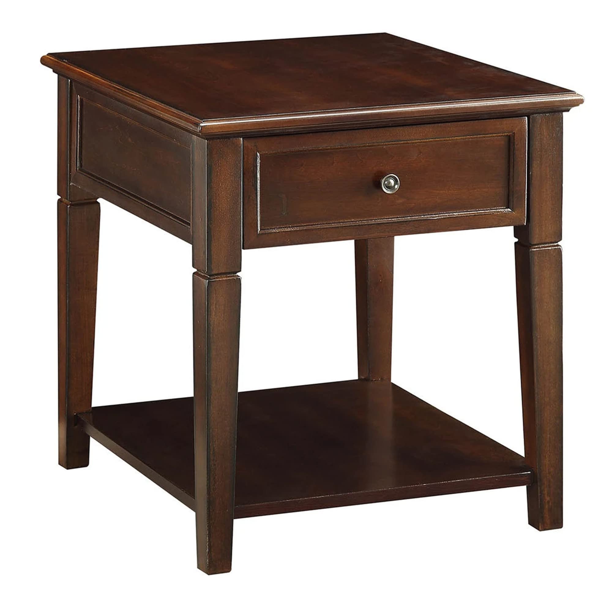 Benjara, Brown Benzara Wooden End Table With Drawer And Shelf