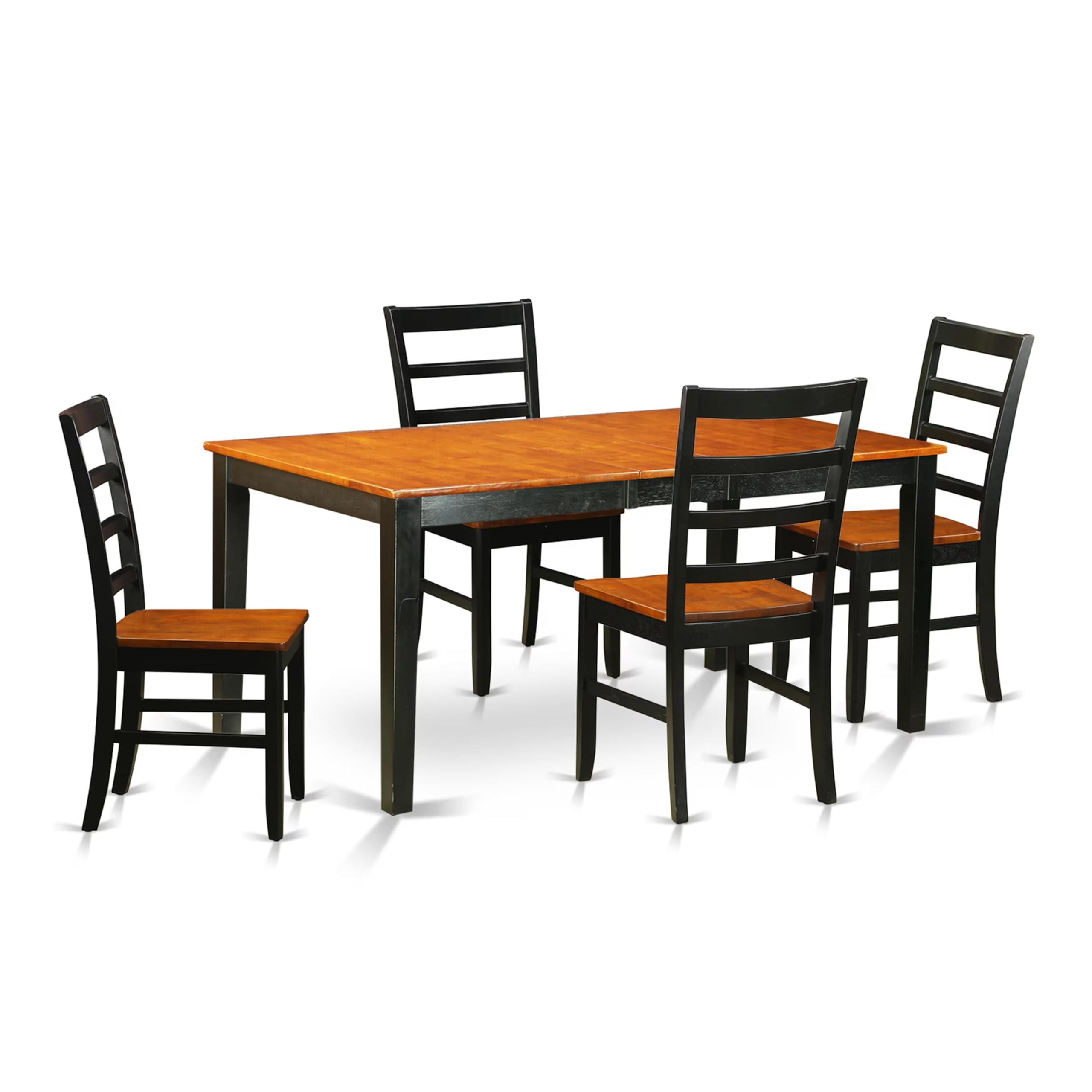 5  Pc  Dining  room  set  for  4-Table  with  Leaf  and  4  Wood  Kitchen  Dining  Chairs