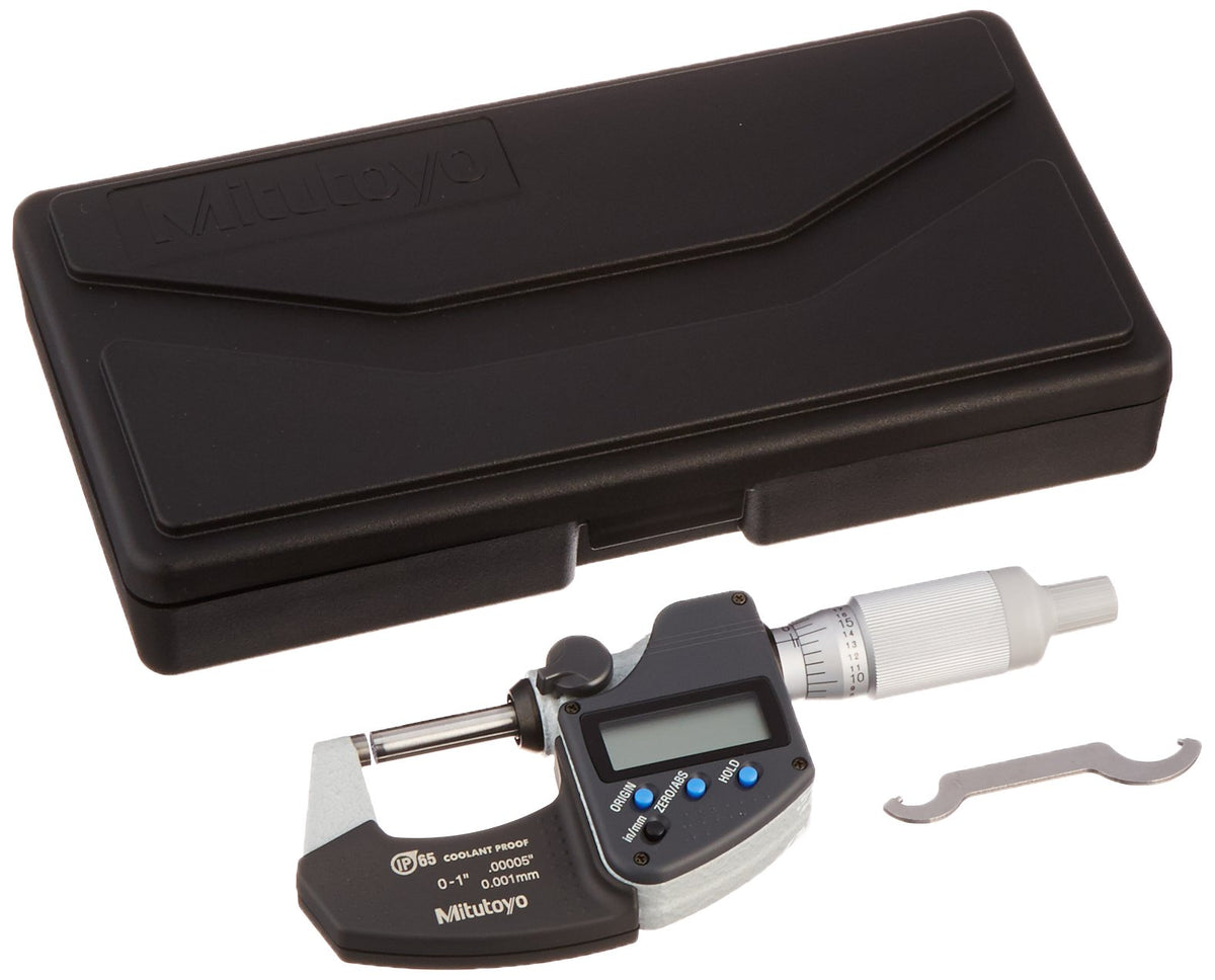 Mitutoyo 293-344-30 Digimatic Micrometer, Range: 0-1/0-25.4 Mm, Ip65