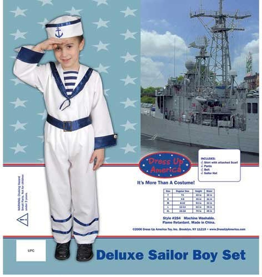 Deluxe Sailor Boy Set Costume Set - X-Large 16-18