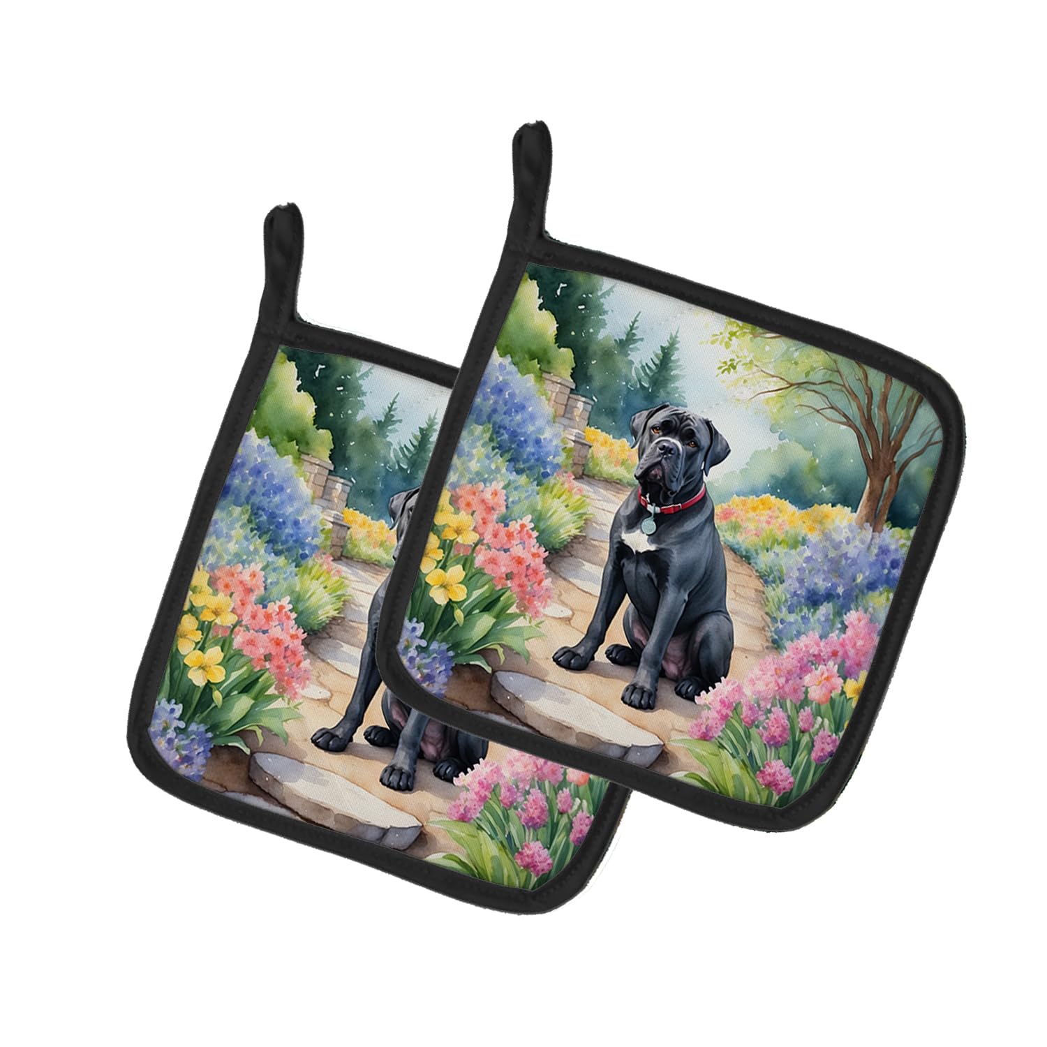 Cane Corso Spring Path Pair of Pot Holders
