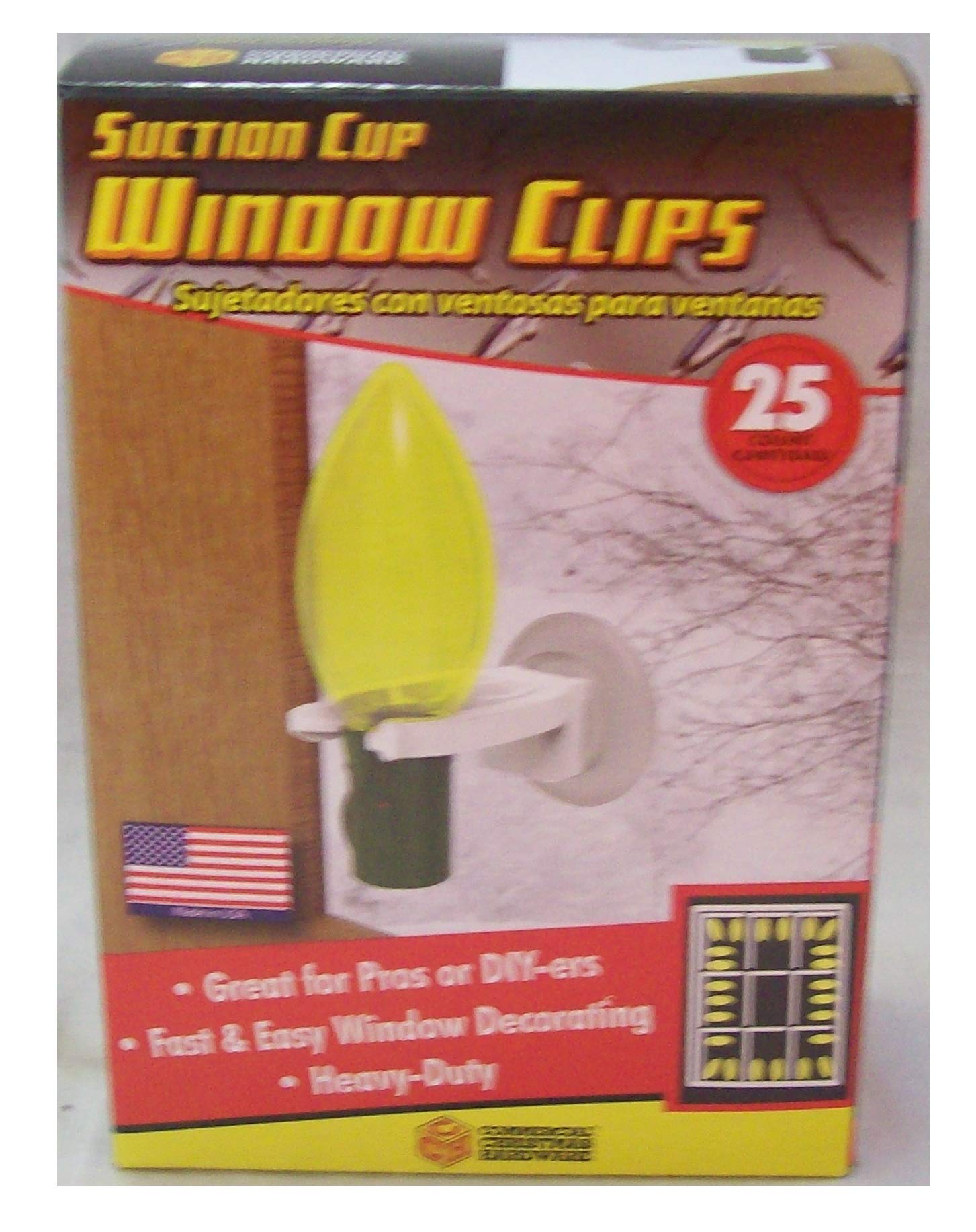 25 Suction Cup Window Light Clips Holds Any Size Lights