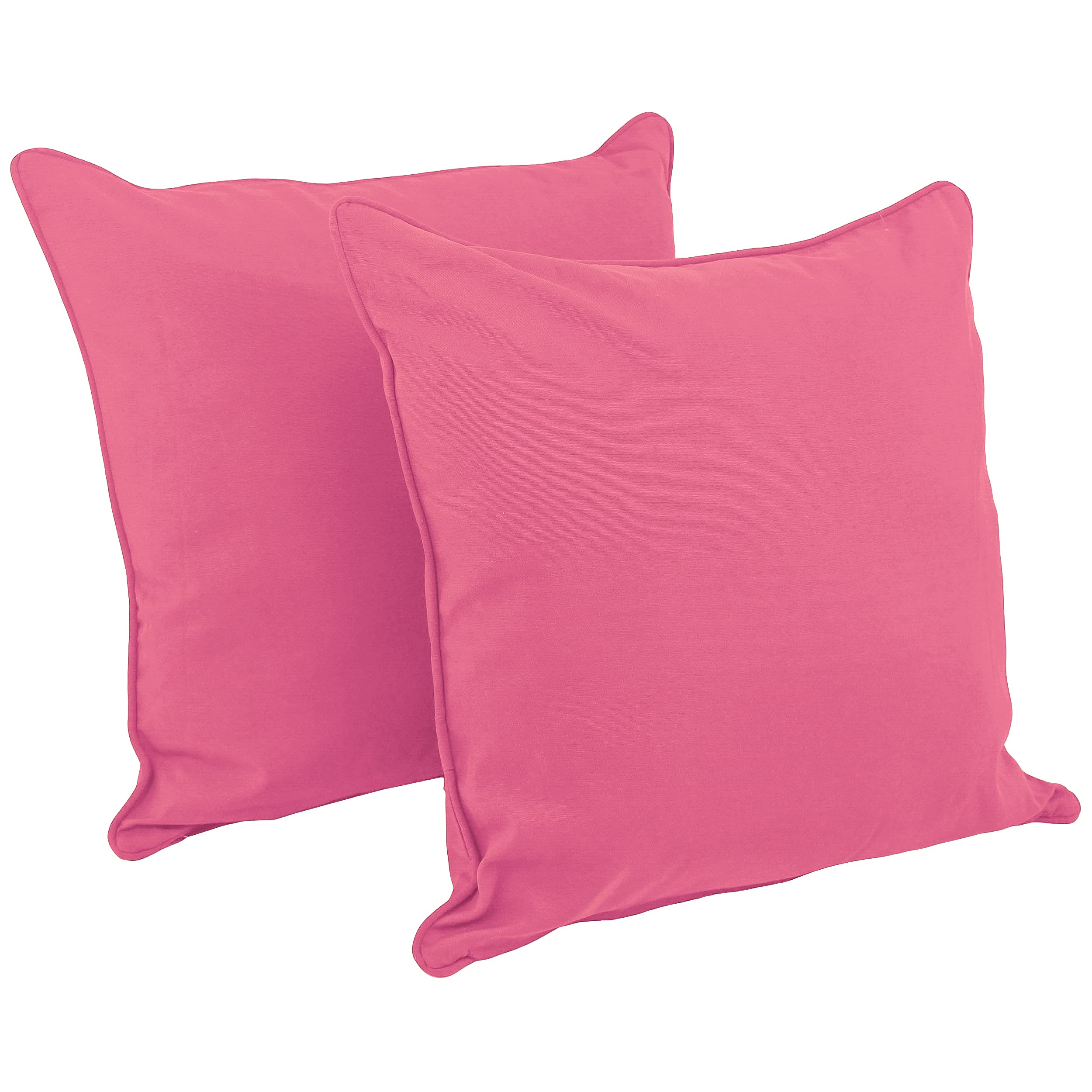 25-inch Double-corded Solid Twill Square Floor Pillows with Inserts (Set of 2) - Bery Berry