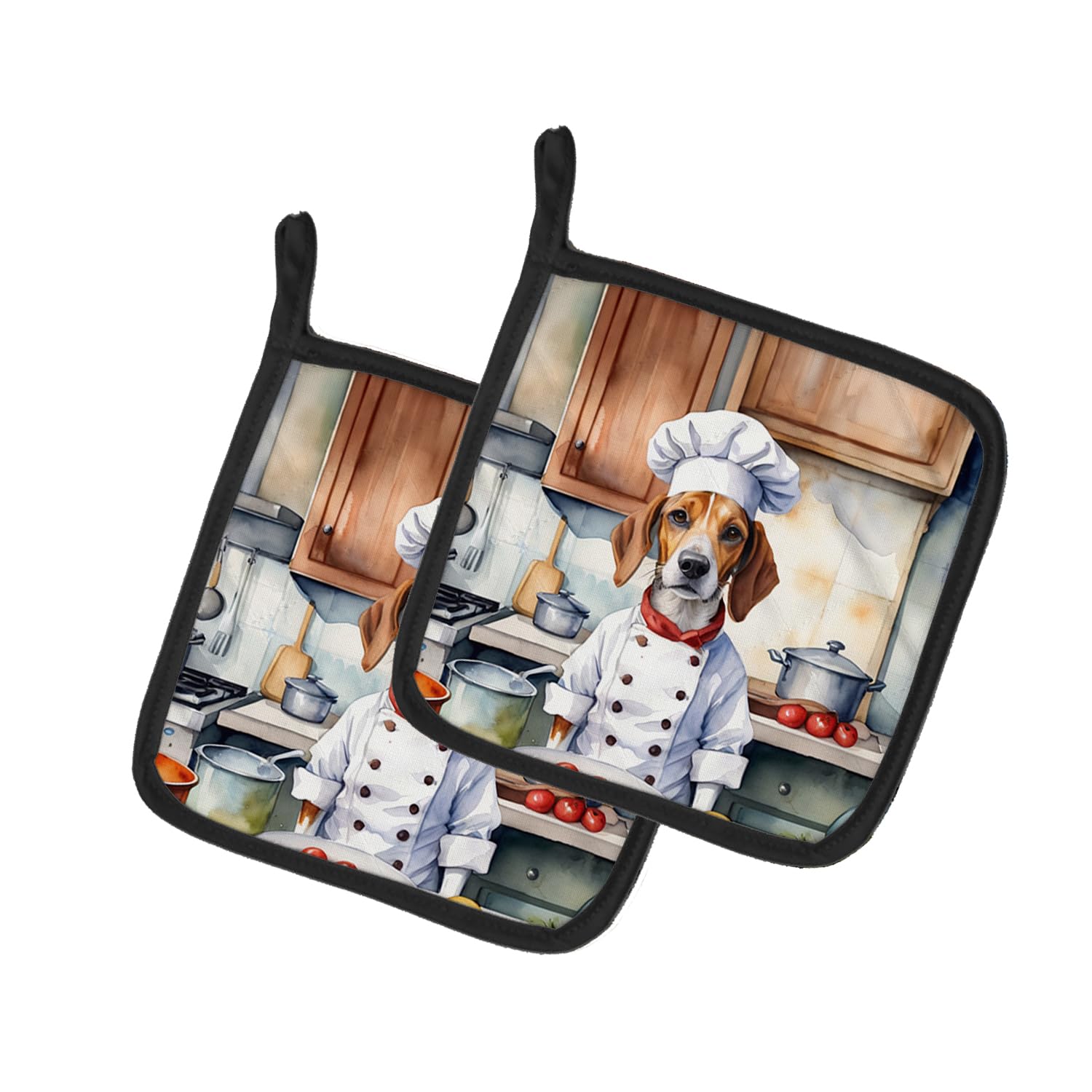 English Foxhound The Chef Pair of Pot Holders