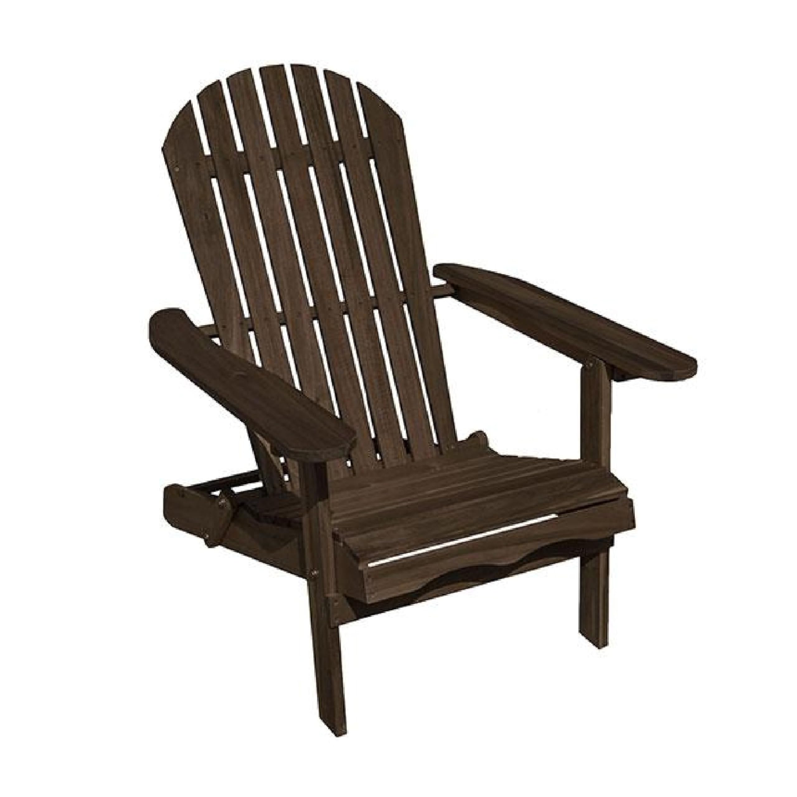 Geli Outdoor Adirondack Chair, Slatted Back, Weathered Gray Wood