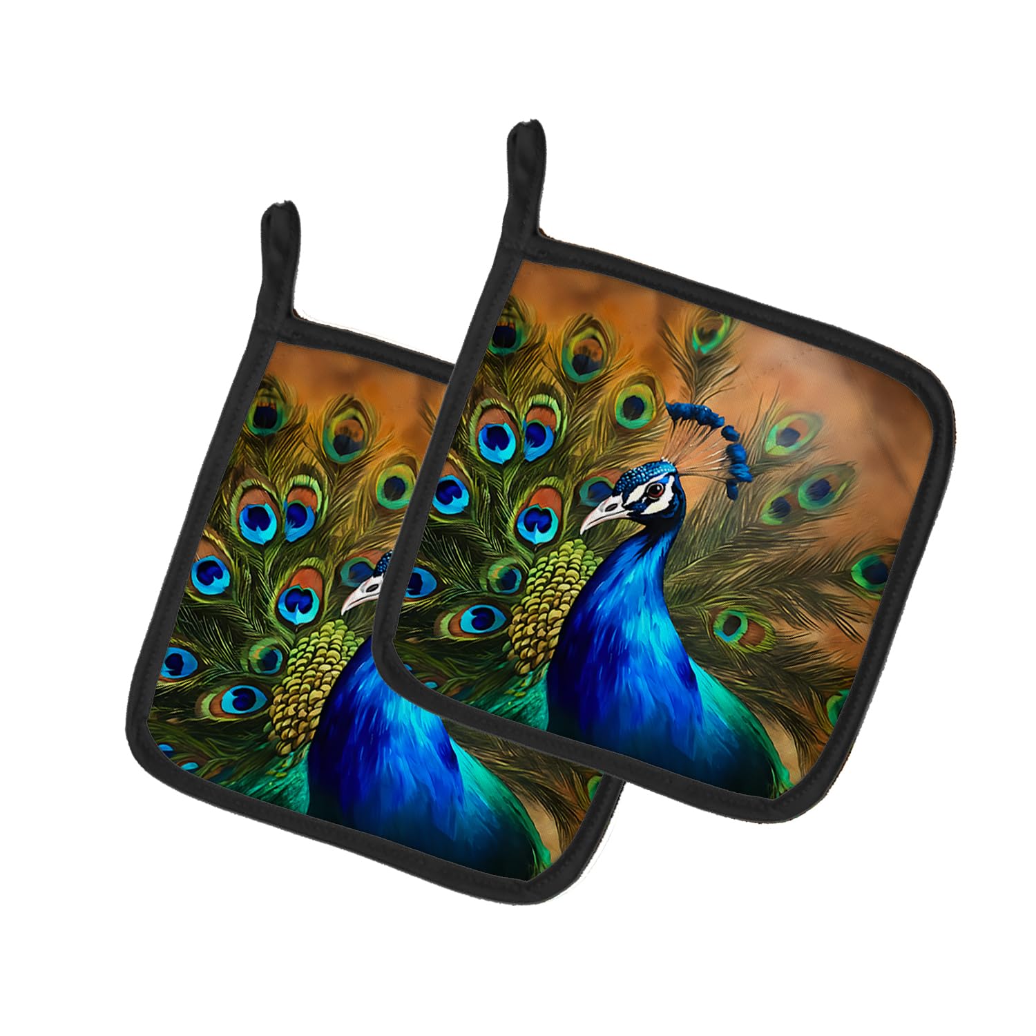 Peacock Pair of Pot Holders