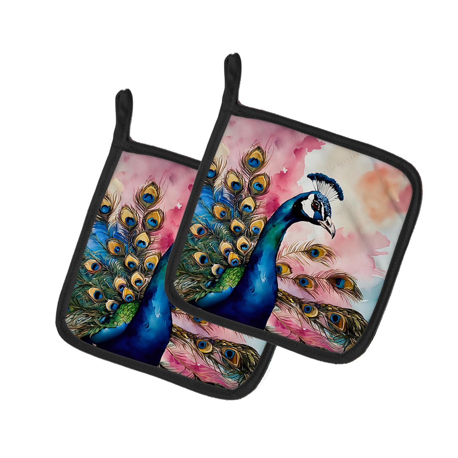 Peacock Pair of Pot Holders