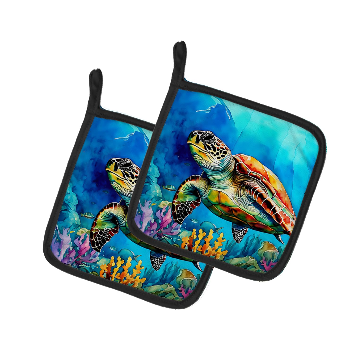 Loggerhead Sea Turtle Pair of Pot Holders