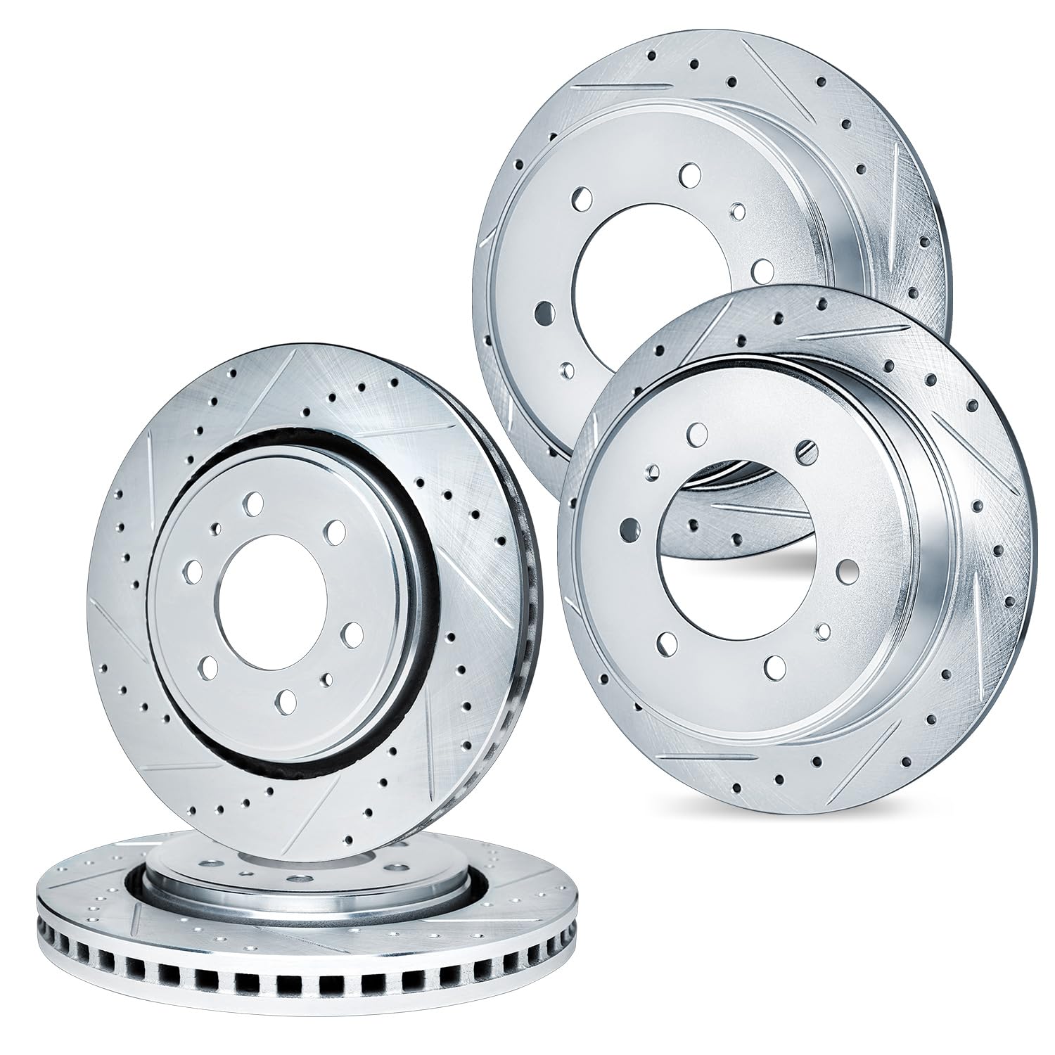 R1 Concepts Drilled and Slotted Silver Disc Brake Rotor Set WGPN2-67015