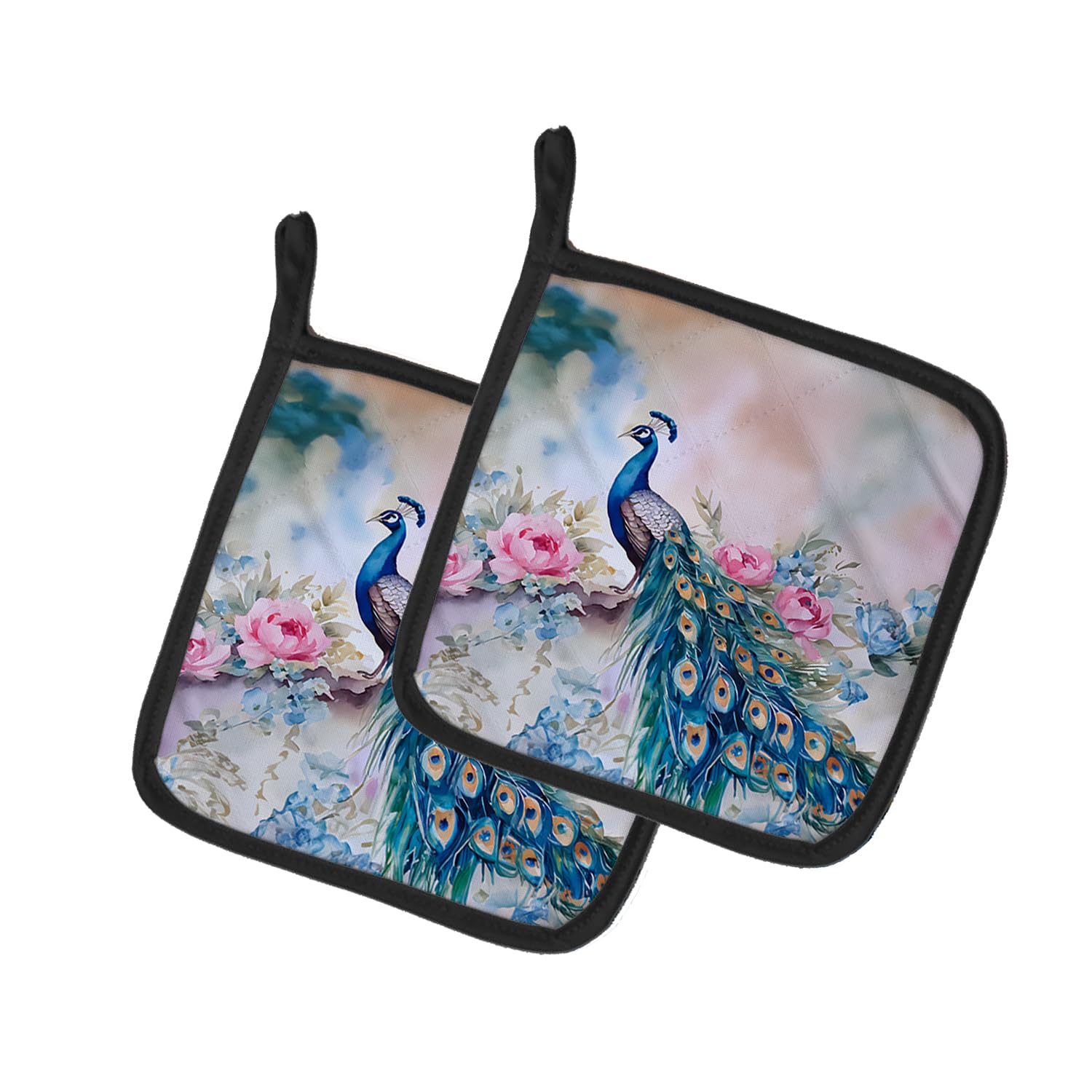 Peacock Pair of Pot Holders