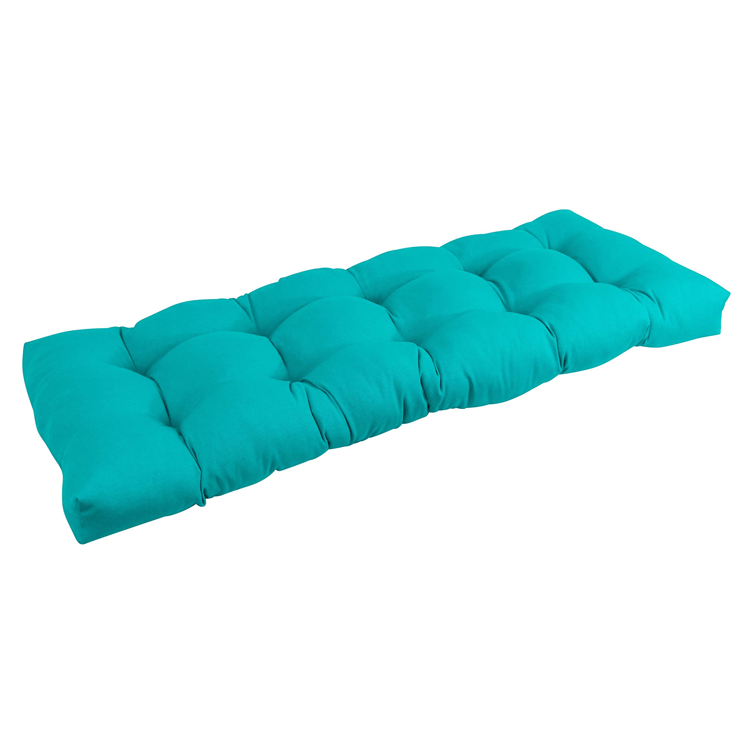 46-inch by 19-inch Tufted Solid Twill Bench Cushion Blue-Color
