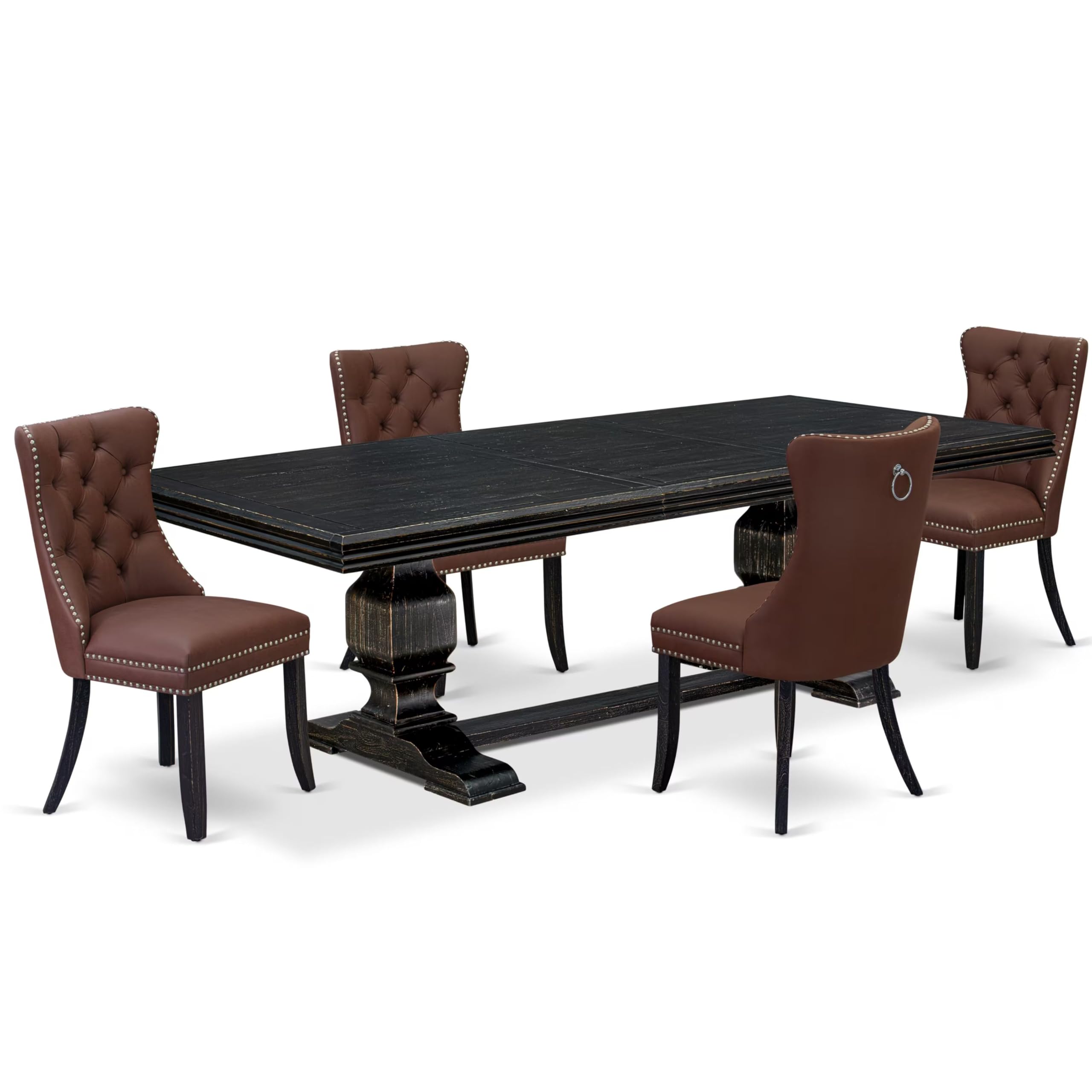 5 piece mid century kitchen set a wooden table and 4 dining chairs