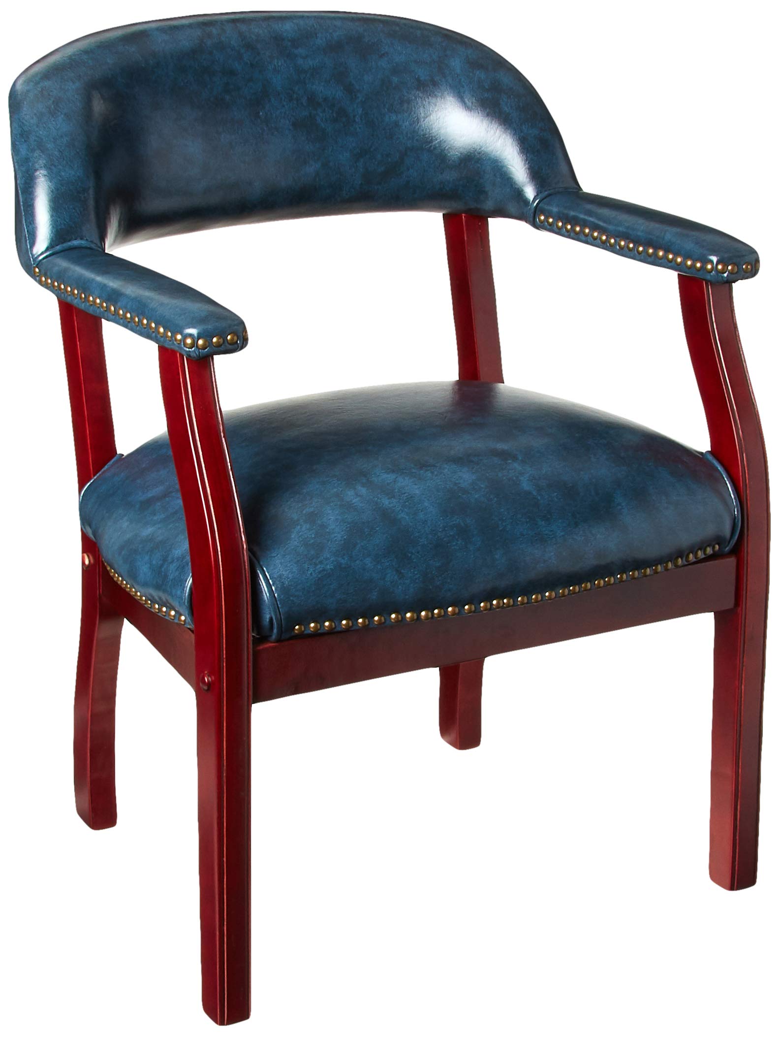 Boss Captains guest, accent or dining chair in Blue Vinyl