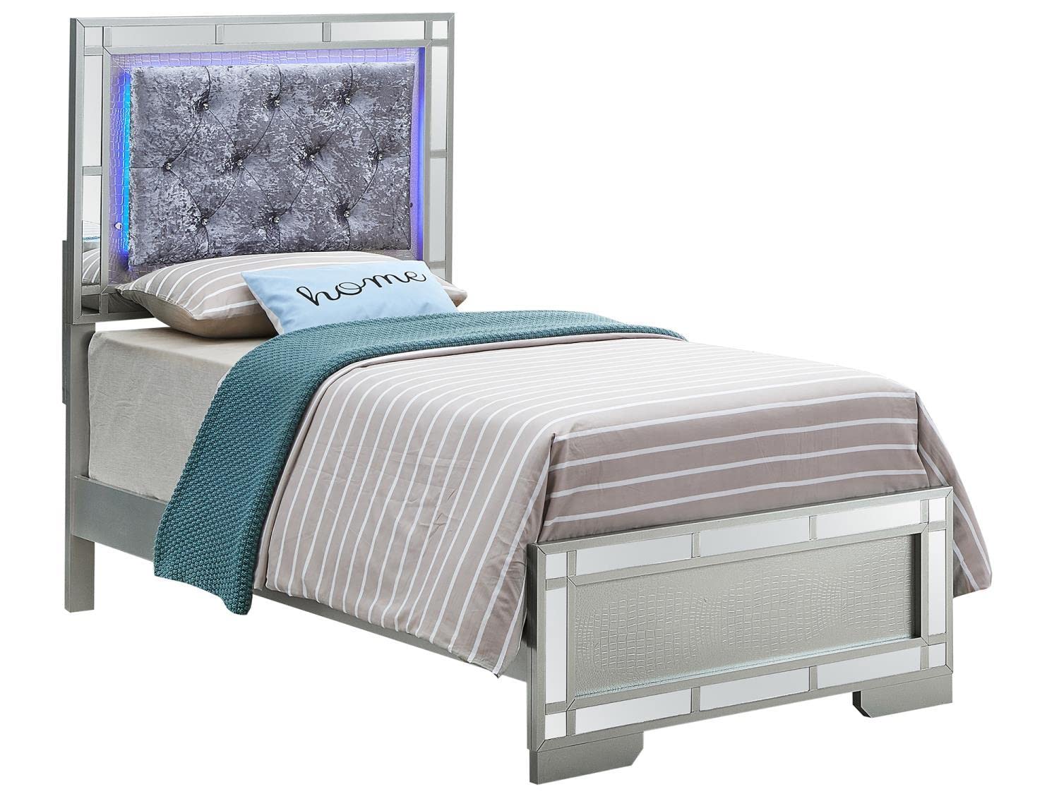 Madison Silver Champagne Twin Panel Beds