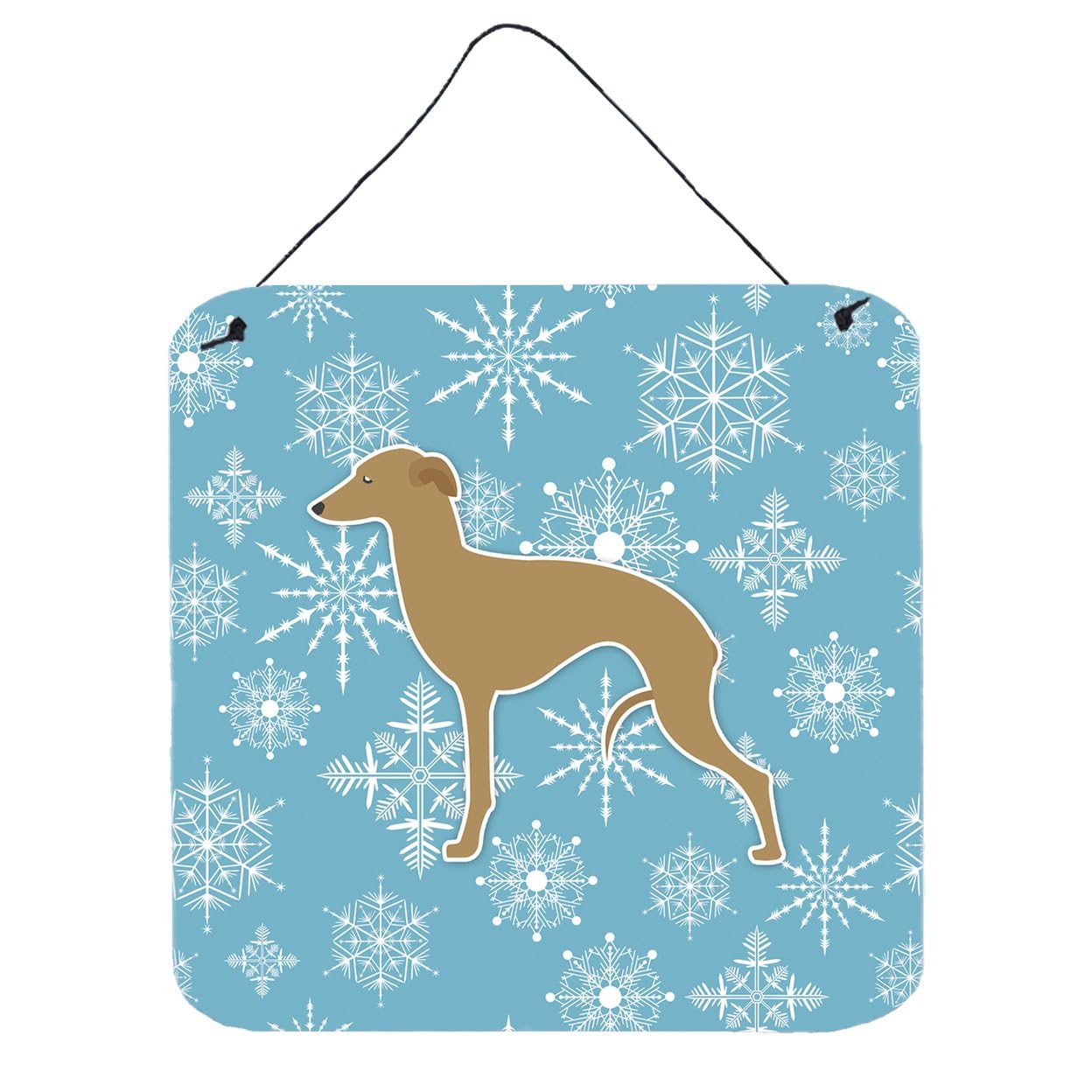 Winter Snowflake Design with Dog Art Wall or Door Hanging Prints
