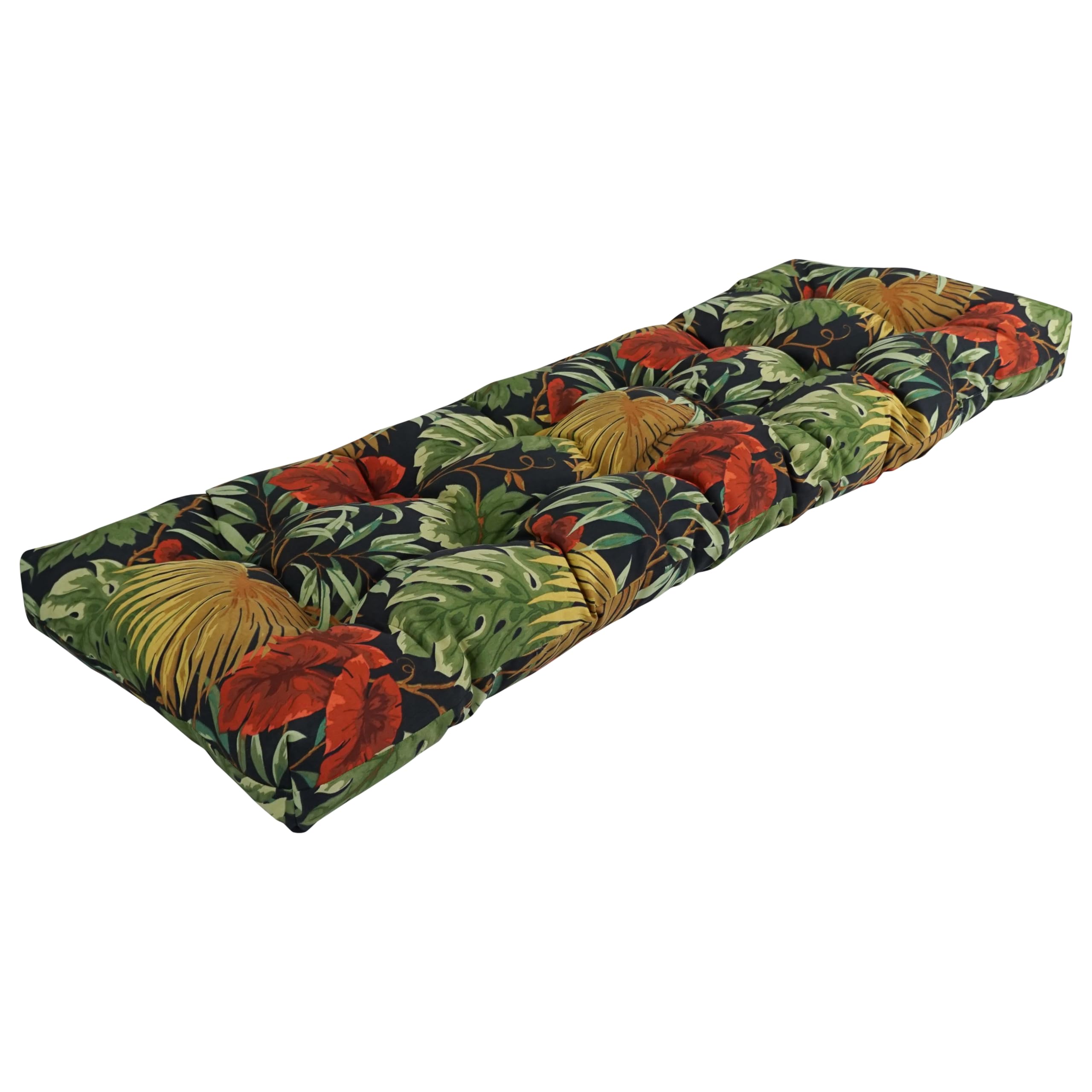 55-inch by 19-inch Tufted Patterned Outdoor Spun Polyester Loveseat Cushion